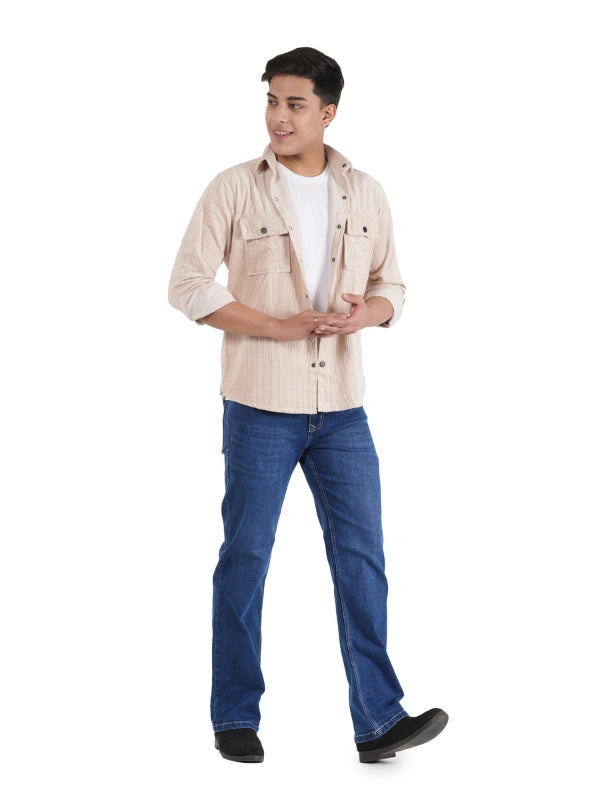 Classic Indigo Regular Fit Stretch Denim Jeans for Men