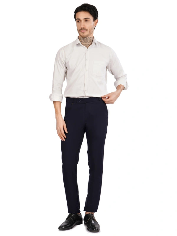 Flexi Belt Regular Fit Stretchable Formal Pant – Ocean Navy