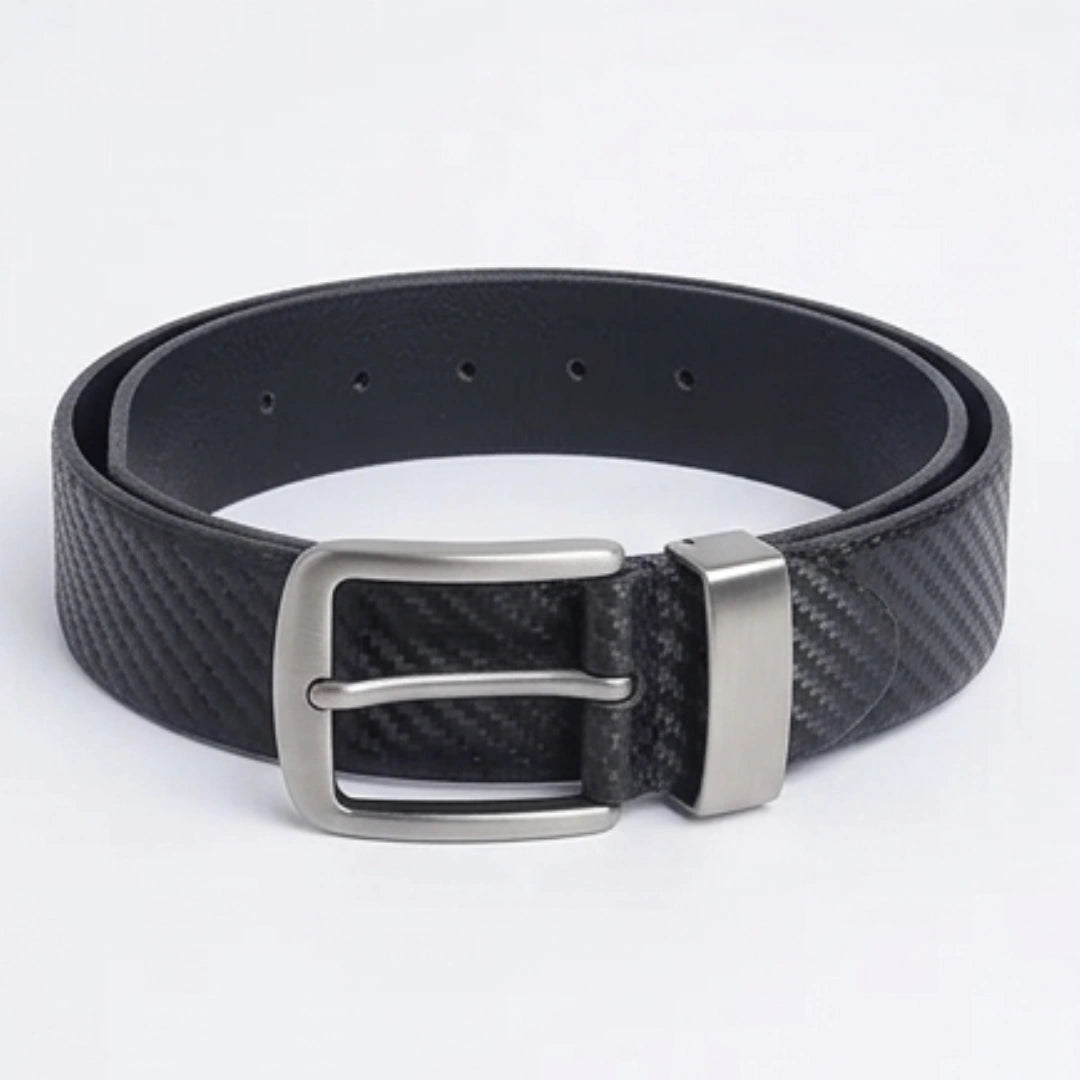Flaked Leather Belt - Carbon Weave