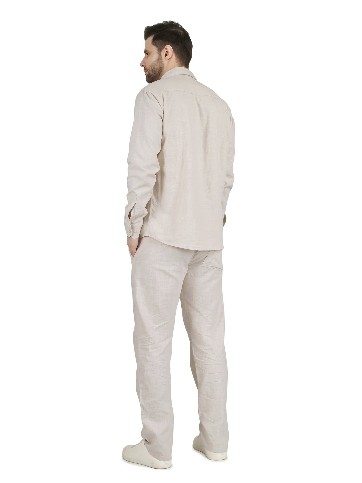 FLAKED Natural Linen Cotton Blend Cord Set - MoonStone Grey