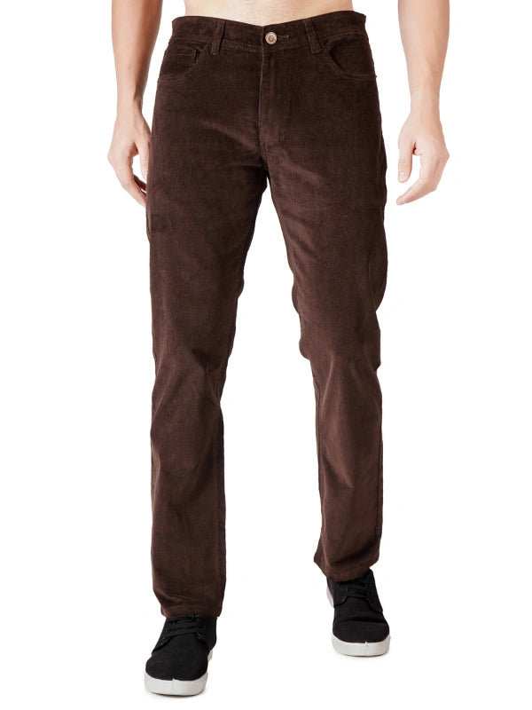Corduroy Regular Fit Stretchable Jeans– Dark Roast
