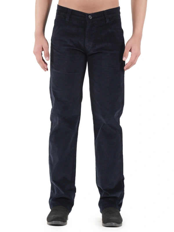 Corduroy Regular Fit Stretchable Trouser – Midnight Navy
