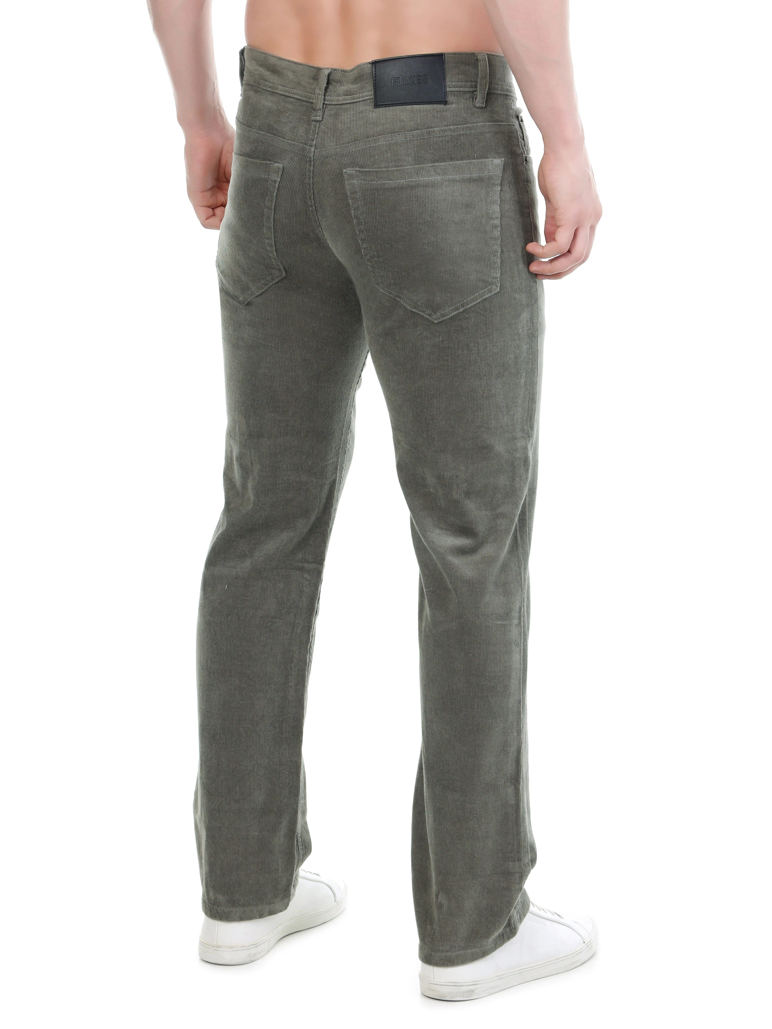 FLAKED Corduroy Relaxed Fit Stretchable Jeans – Ash Grey