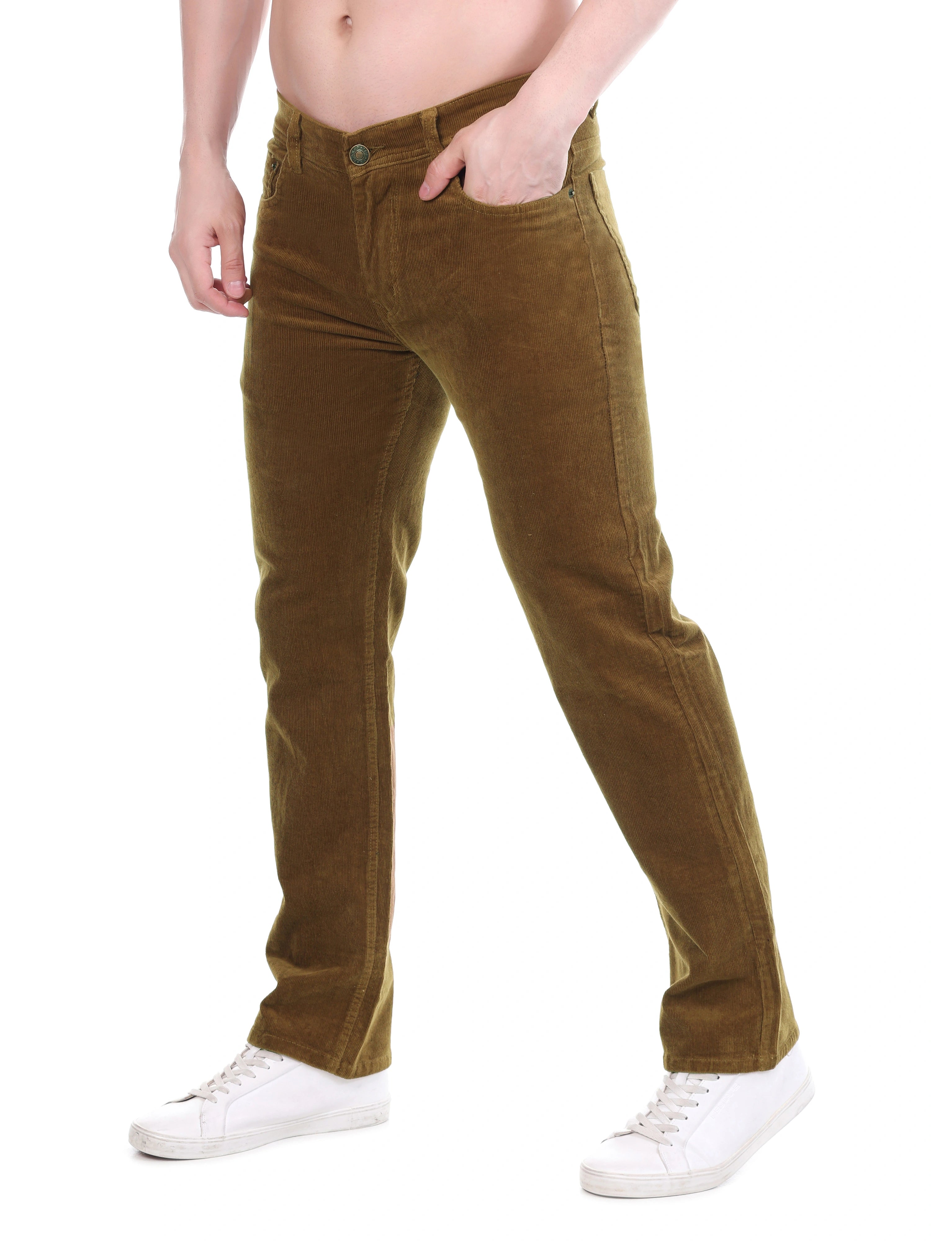 FLAKED Corduroy Relaxed Fit Stretchable Jeans – Bronze Tan