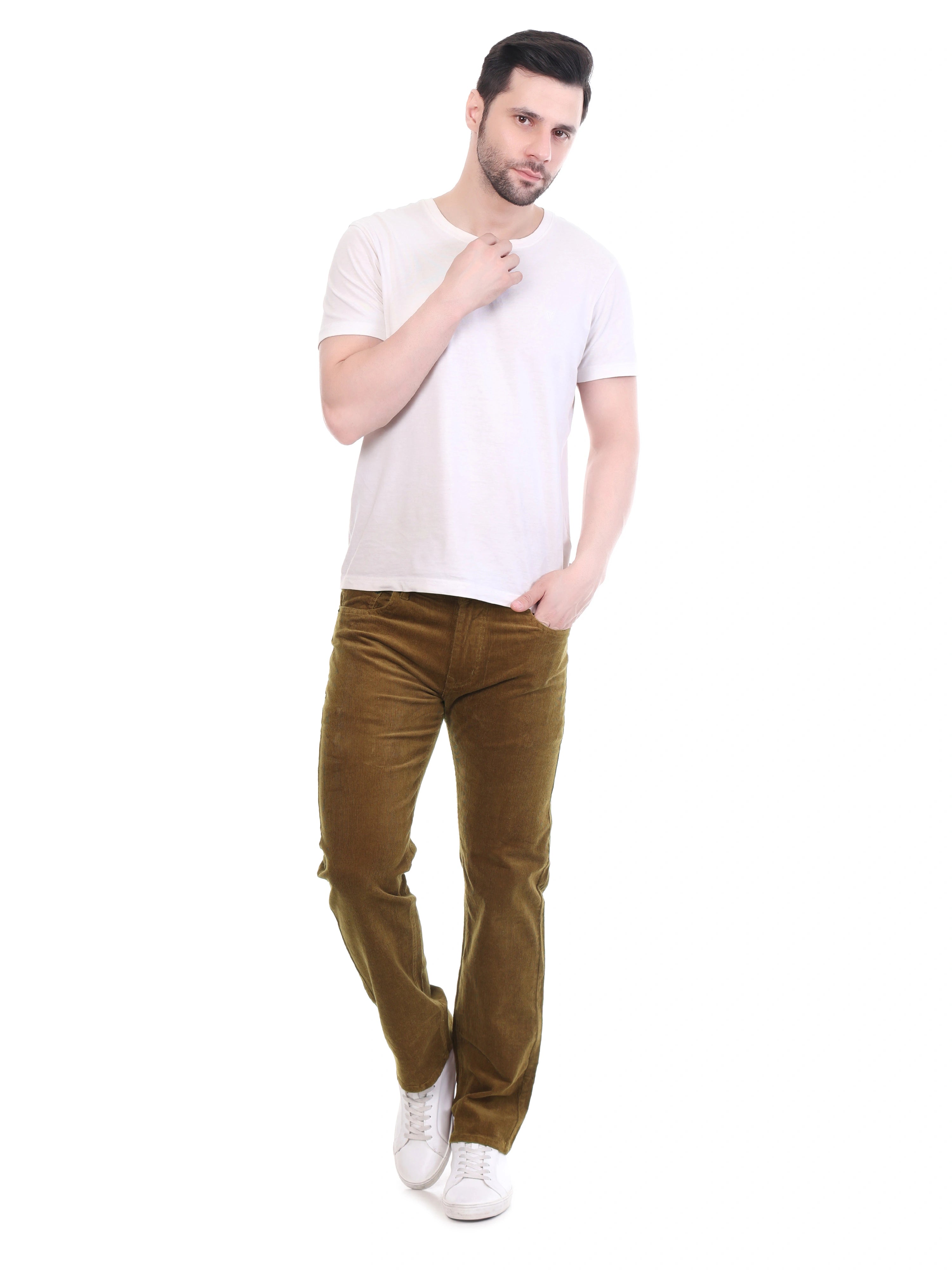 FLAKED Corduroy Relaxed Fit Stretchable Jeans – Bronze Tan