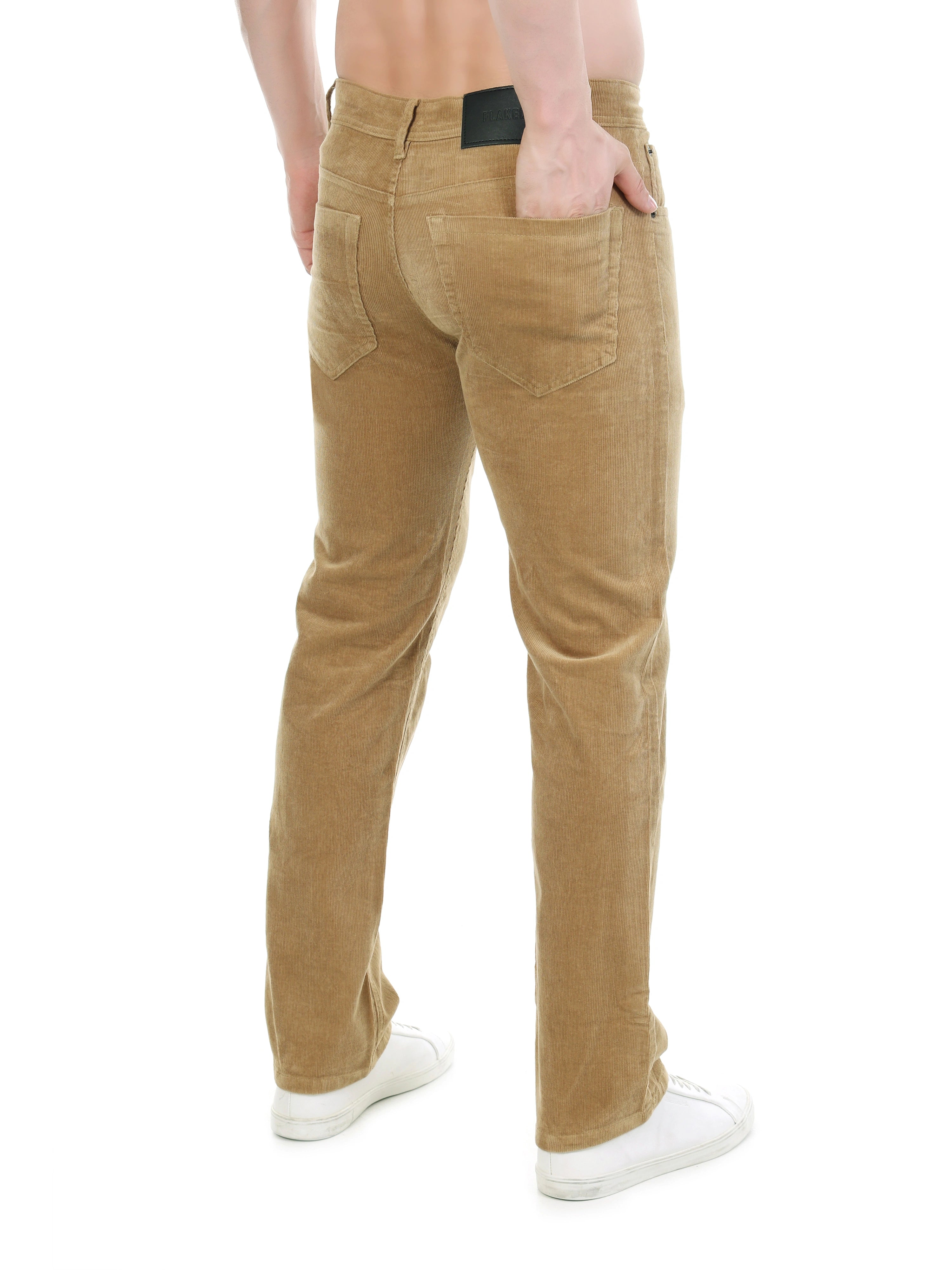FLAKED Corduroy Relaxed Fit Stretchable Jeans – Caramel Tan