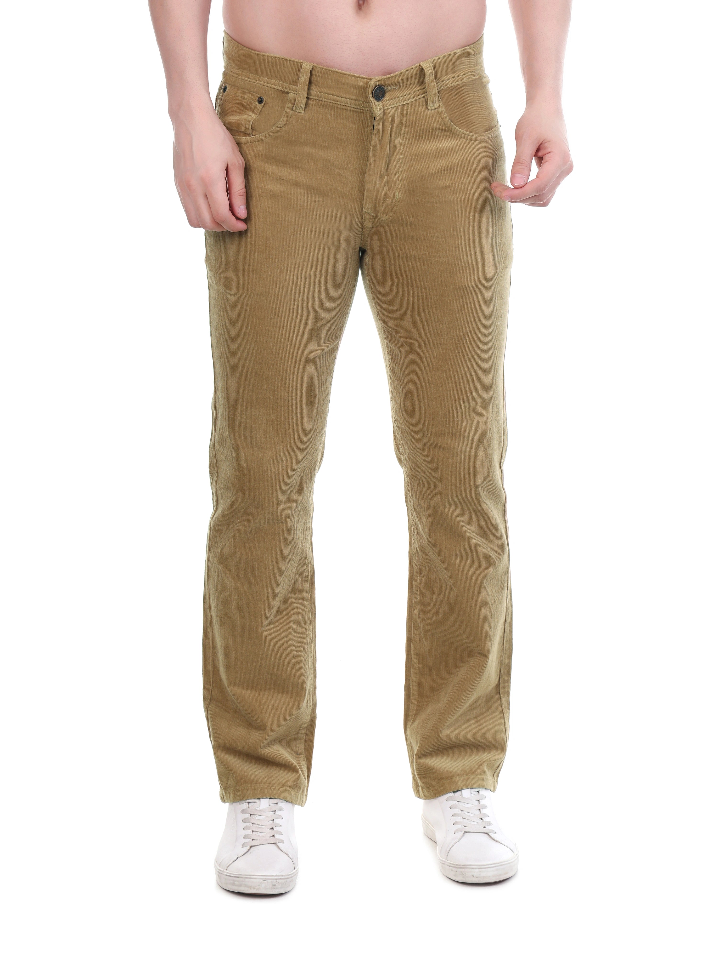 FLAKED Corduroy Relaxed Fit Stretchable Jeans – Caramel Tan