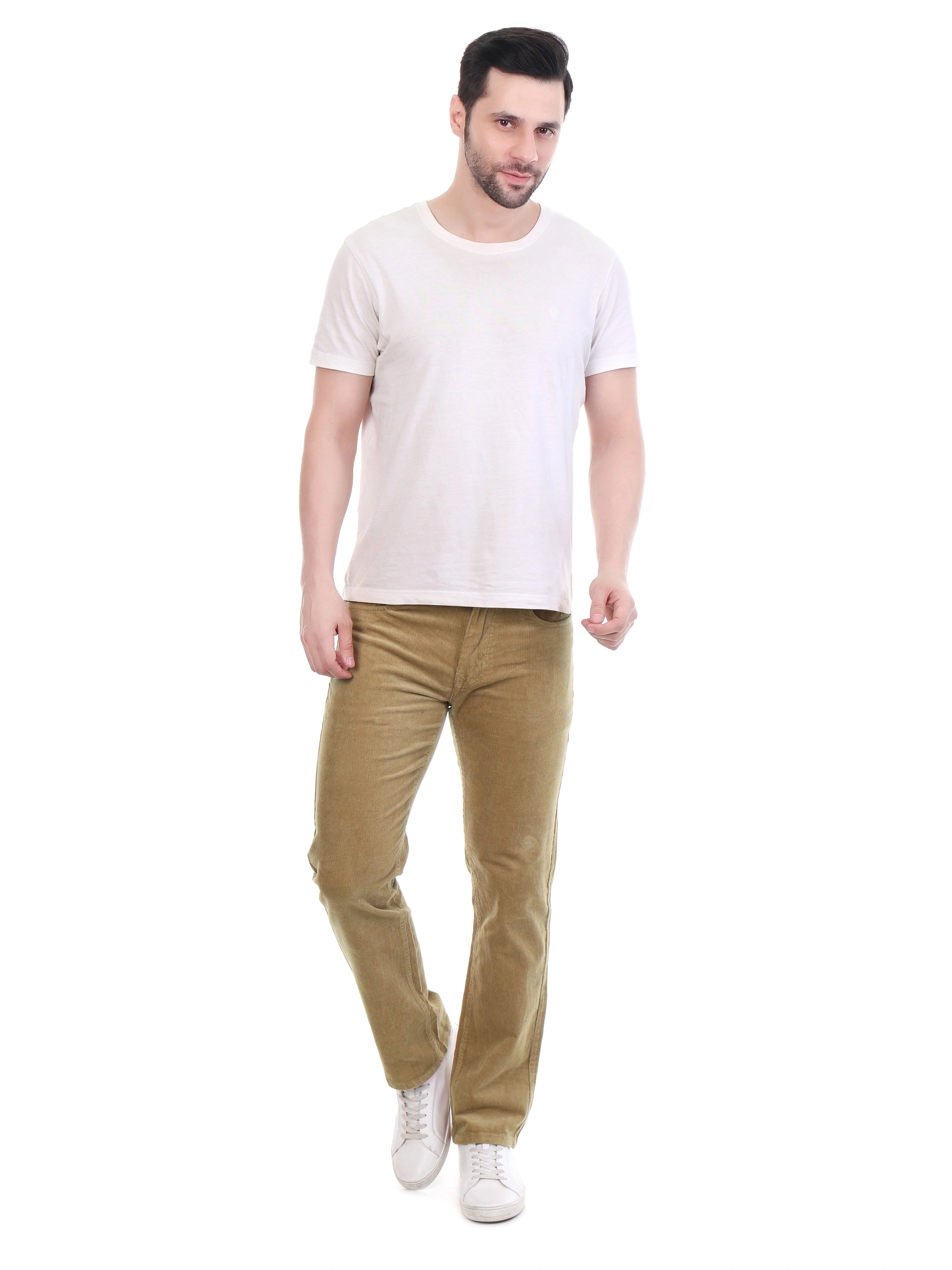 FLAKED Corduroy Relaxed Fit Stretchable Jeans – Caramel Tan