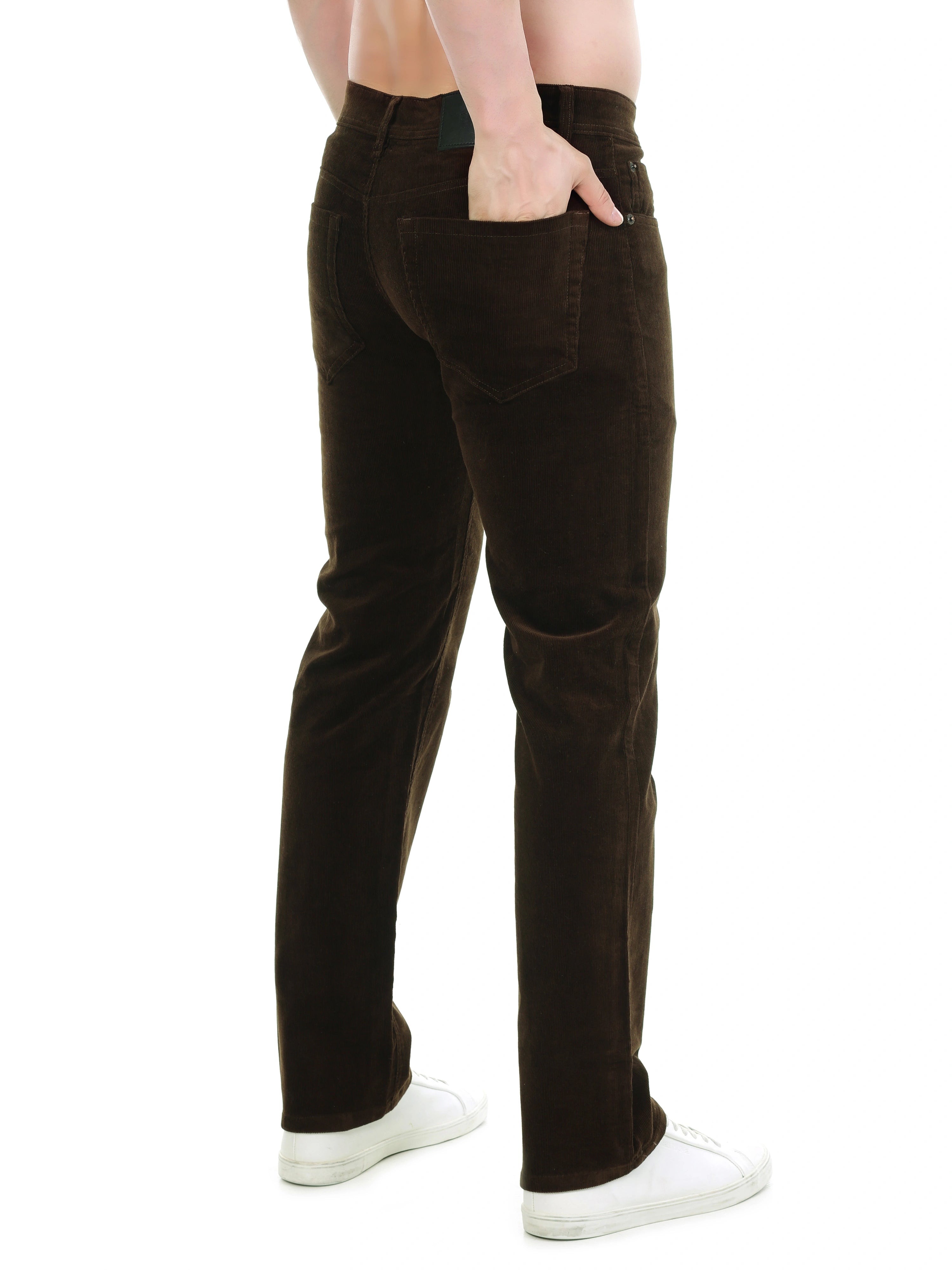 FLAKED Corduroy Relaxed Fit Stretchable Jeans – Cocoa Drift