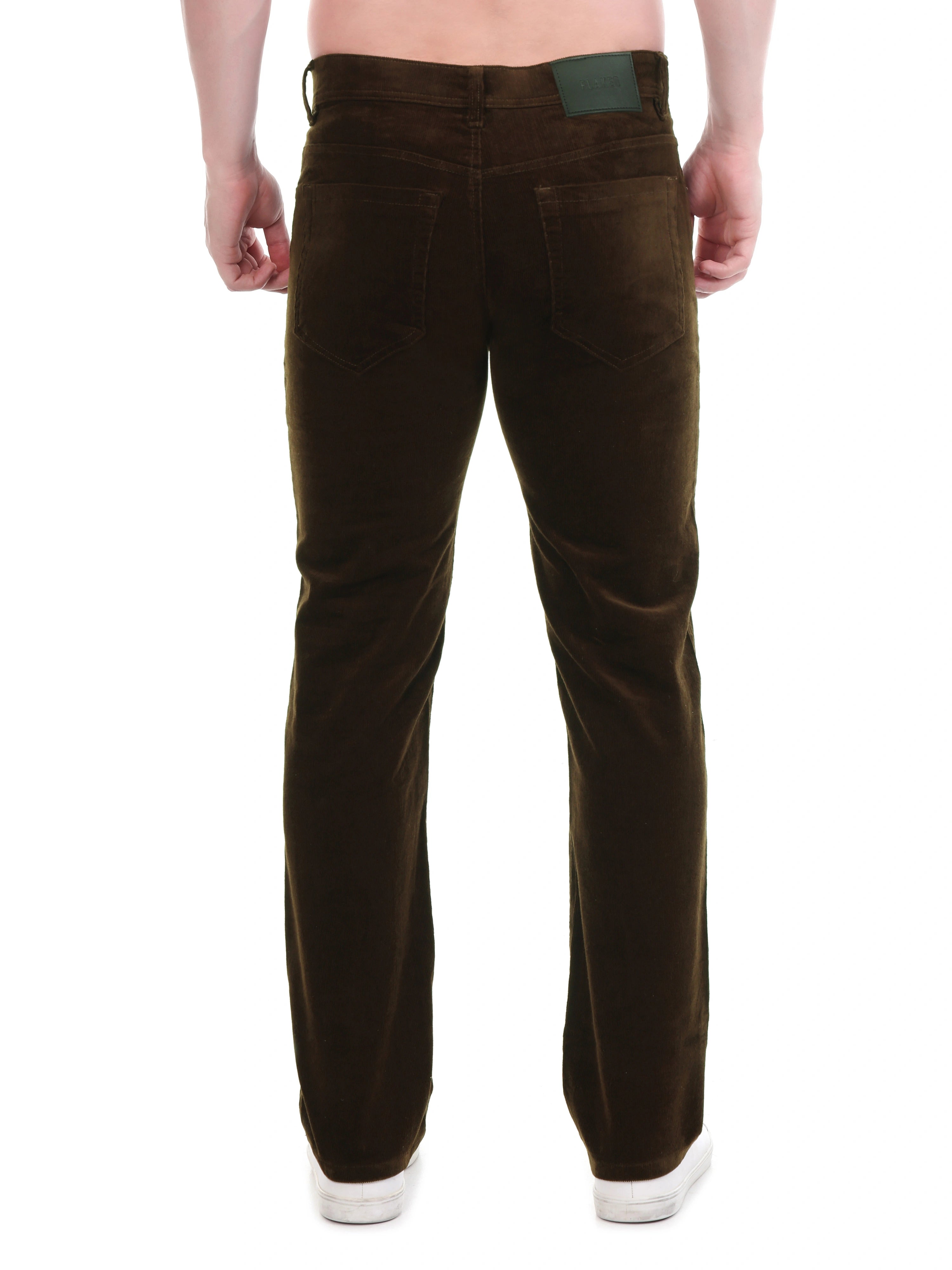 FLAKED Corduroy Relaxed Fit Stretchable Jeans – Cocoa Drift