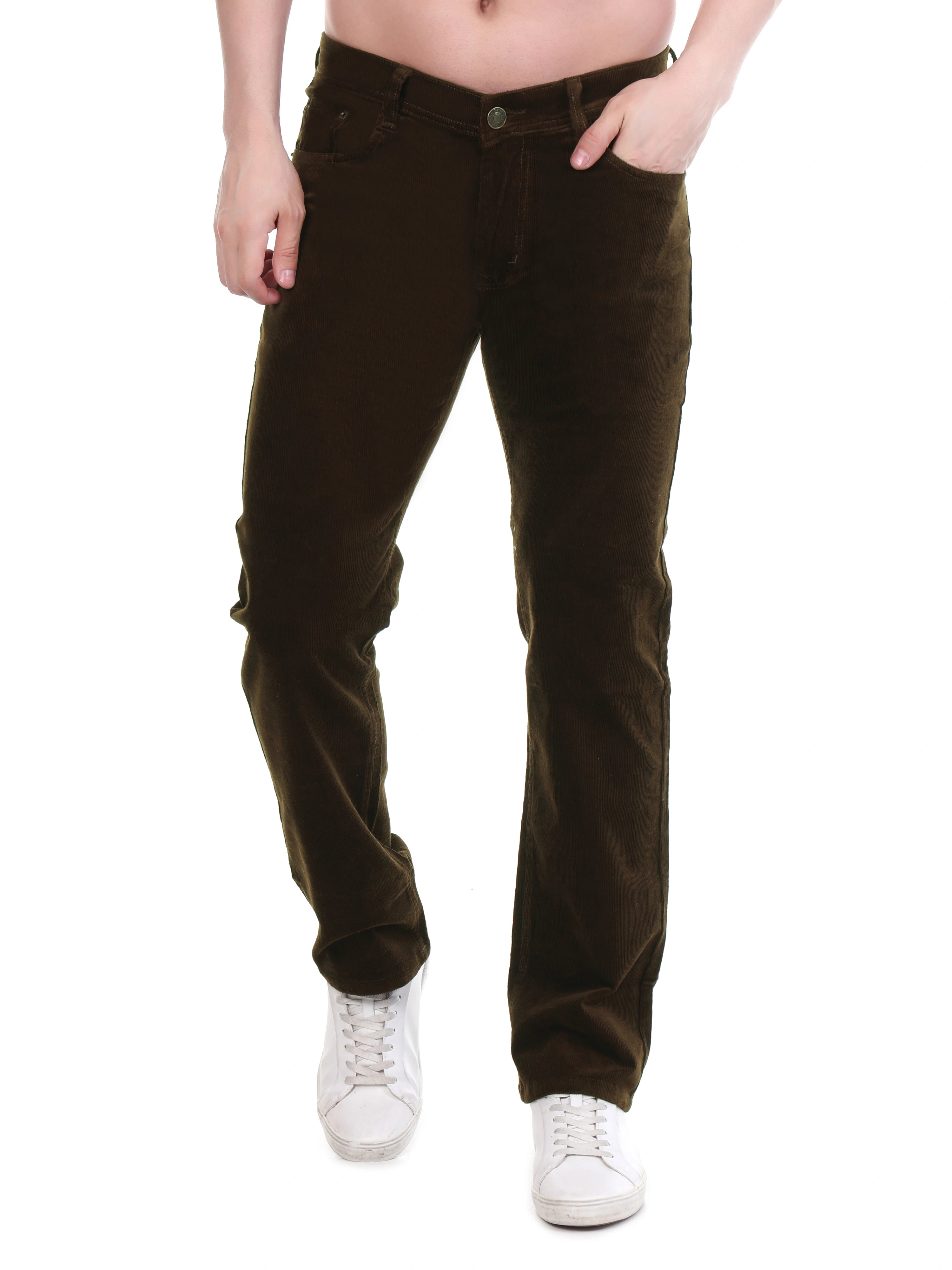 FLAKED Corduroy Relaxed Fit Stretchable Jeans – Cocoa Drift