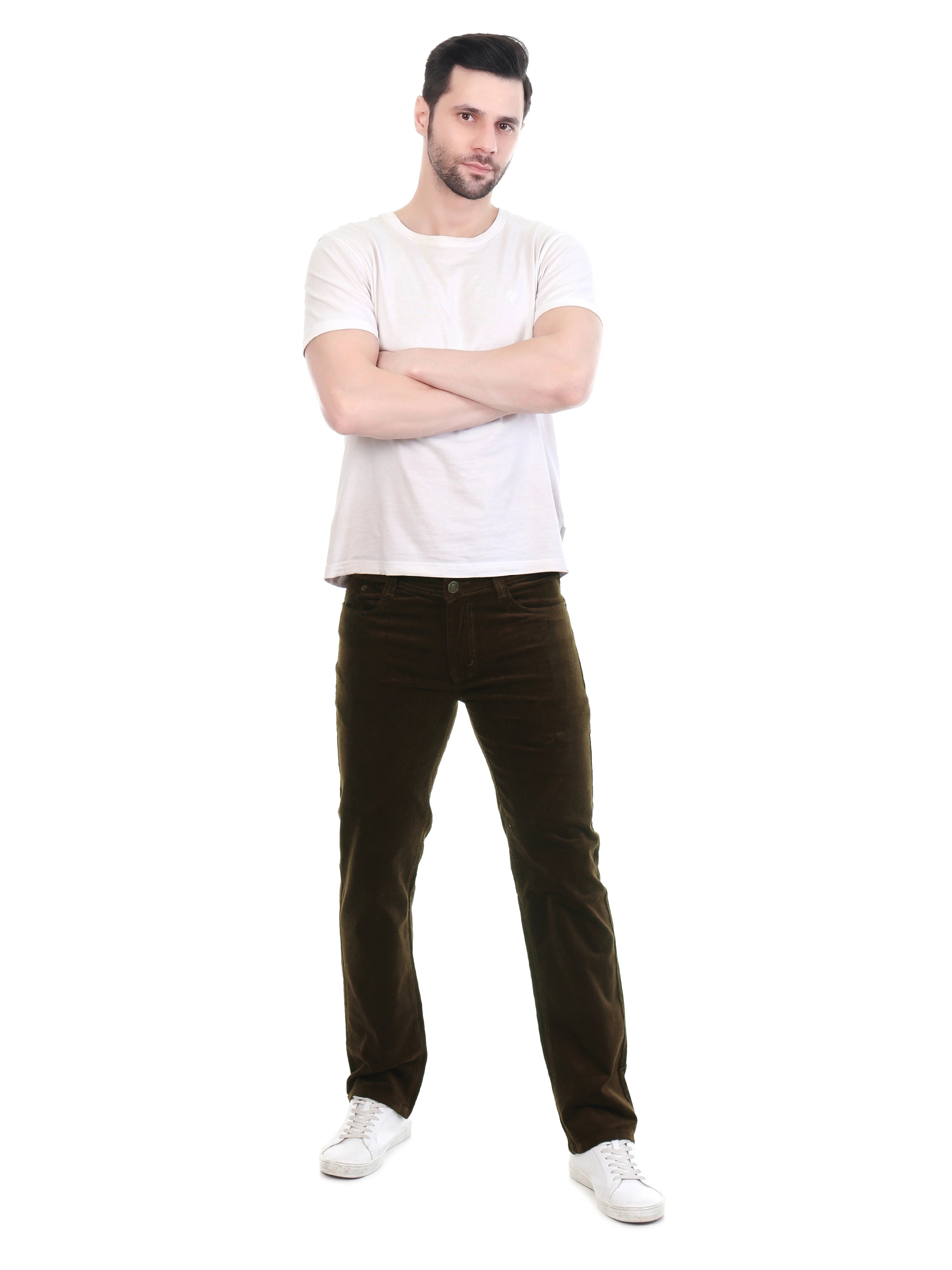 FLAKED Corduroy Relaxed Fit Stretchable Jeans – Cocoa Drift