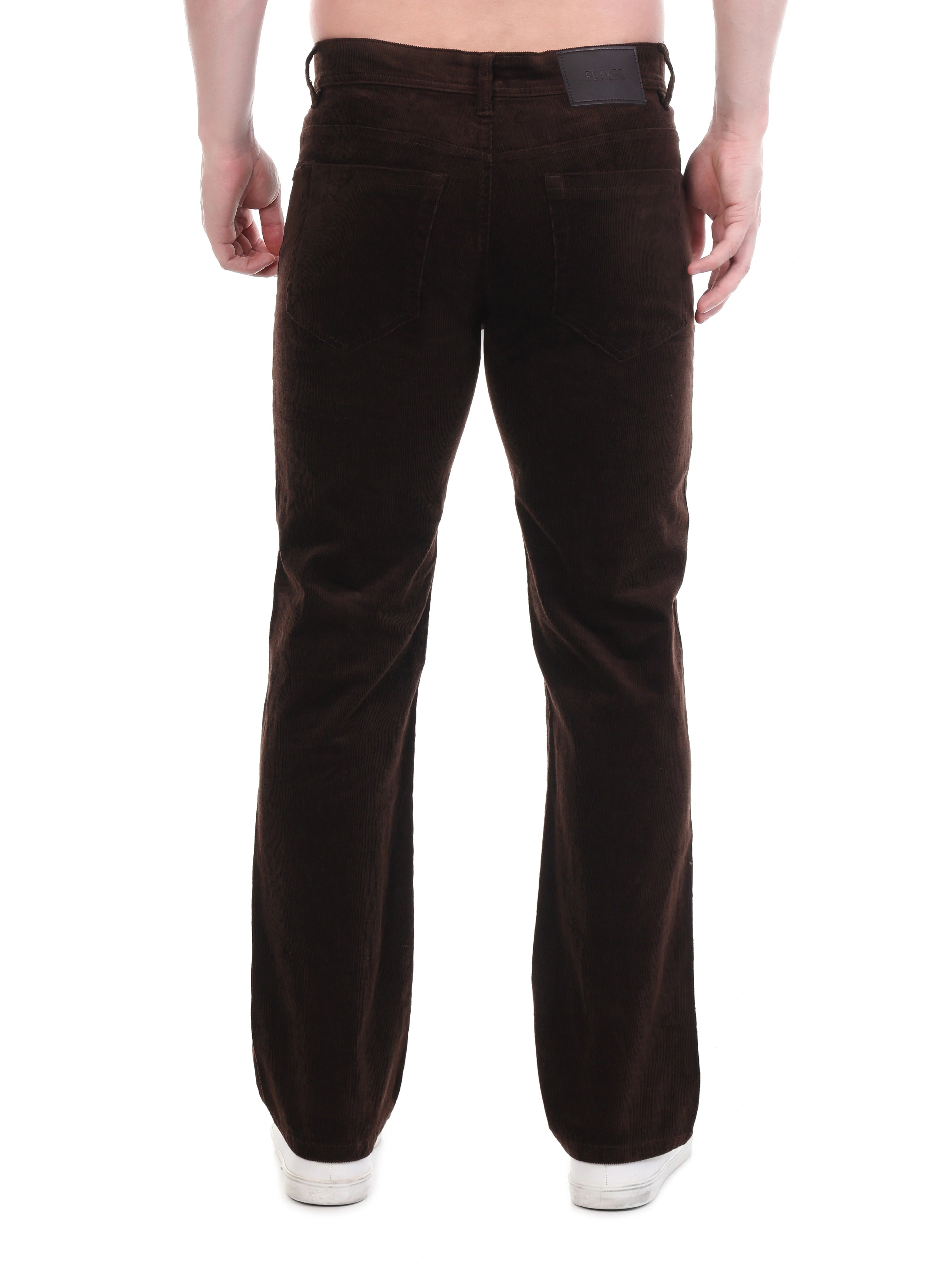 FLAKED Corduroy Relaxed Fit Stretchable Jeans – Dark Roast