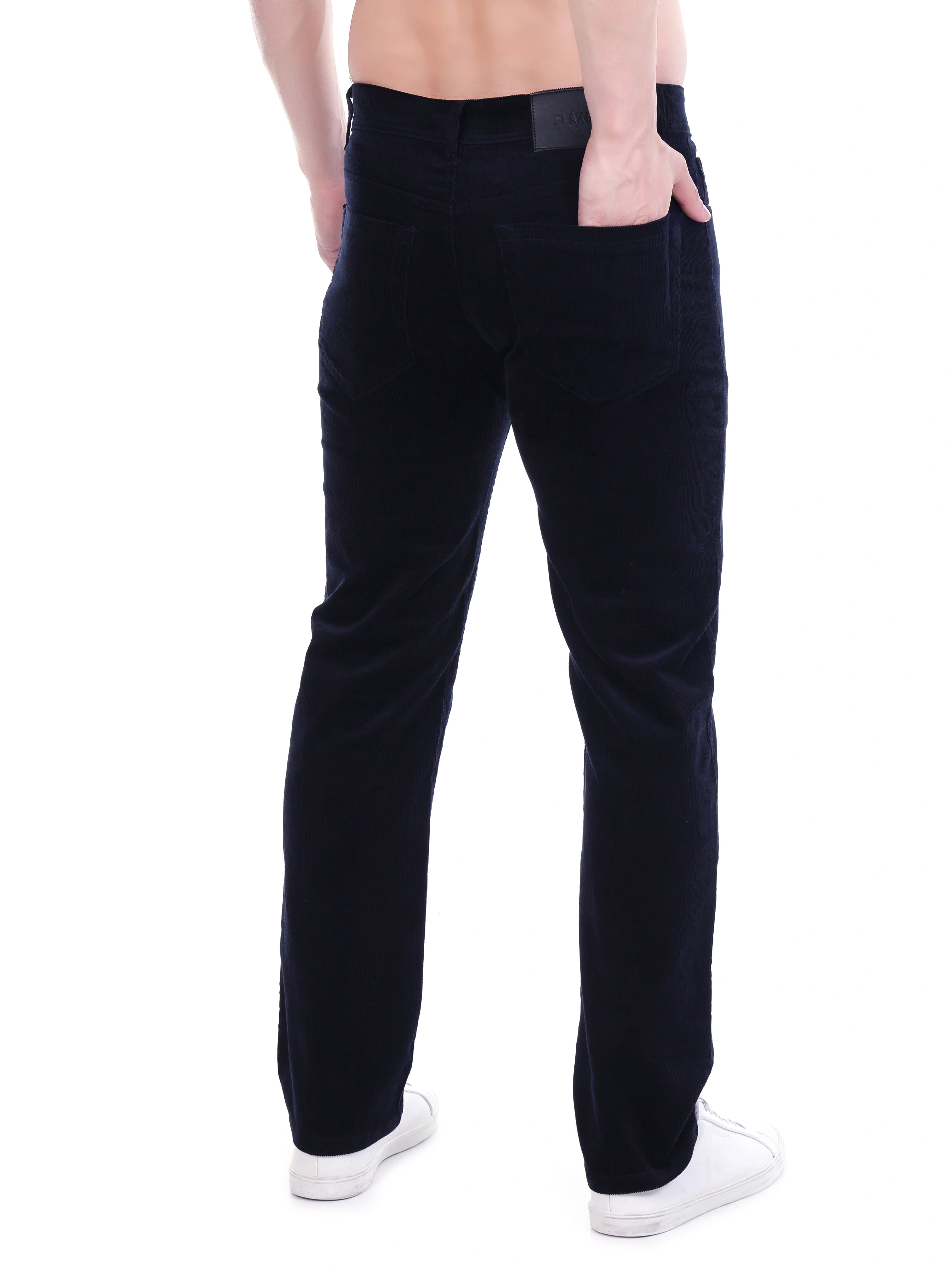 FLAKED Corduroy Relaxed Fit Stretchable Jeans – Midnight Navy