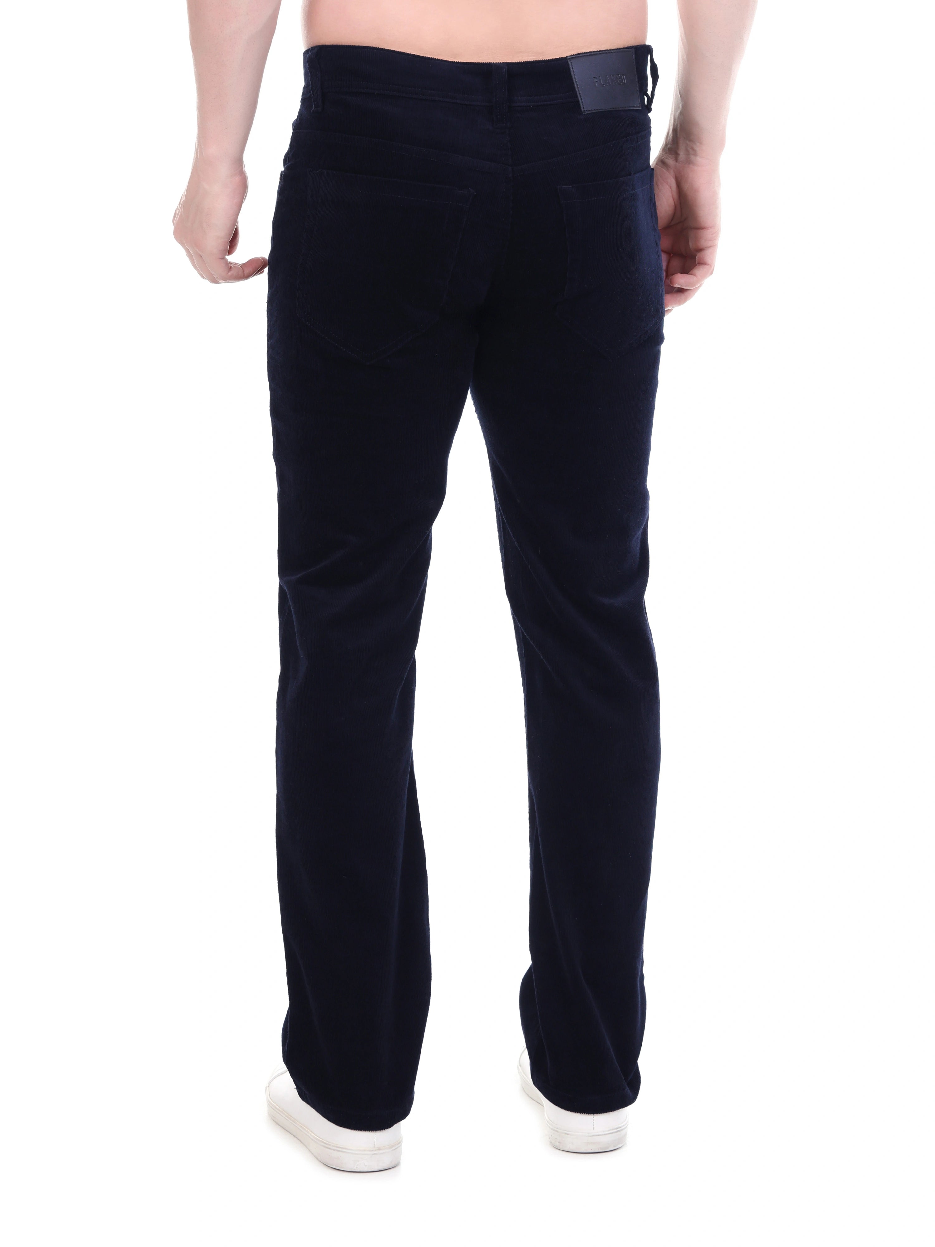 FLAKED Corduroy Relaxed Fit Stretchable Jeans – Midnight Navy