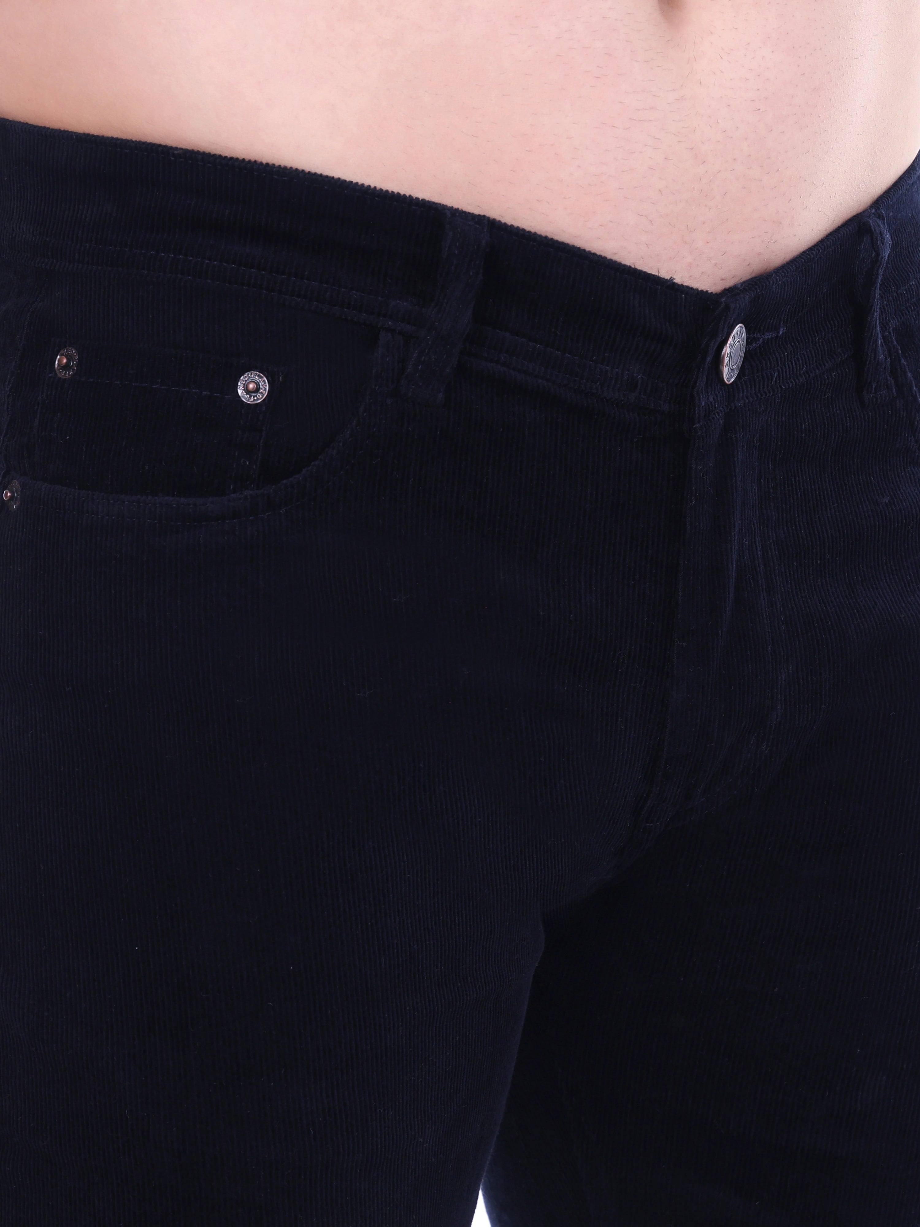FLAKED Corduroy Relaxed Fit Stretchable Jeans – Midnight Navy