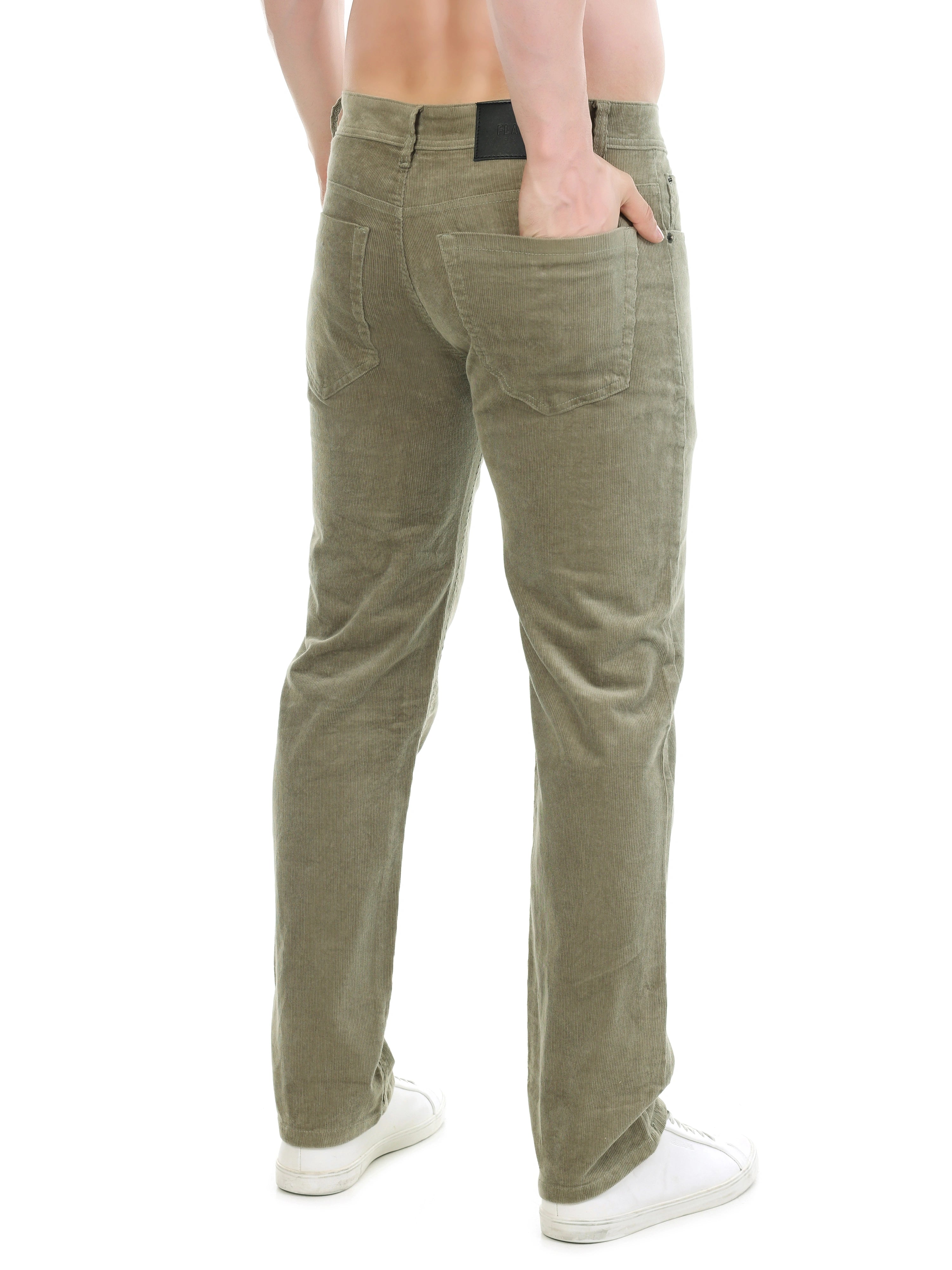 FLAKED Corduroy Relaxed Fit Stretchable Jeans – Sage Green