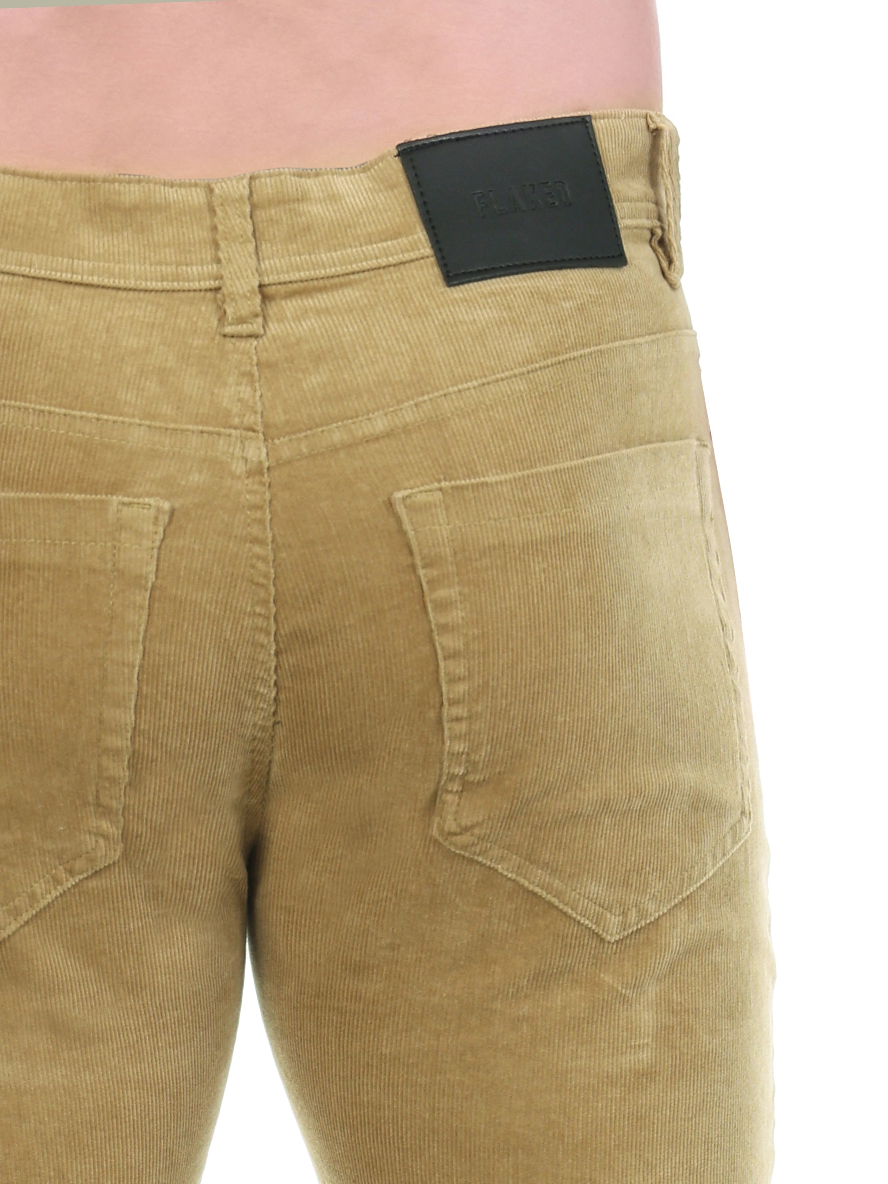 FLAKED Corduroy Relaxed Fit Stretchable Jeans – Soft Khaki