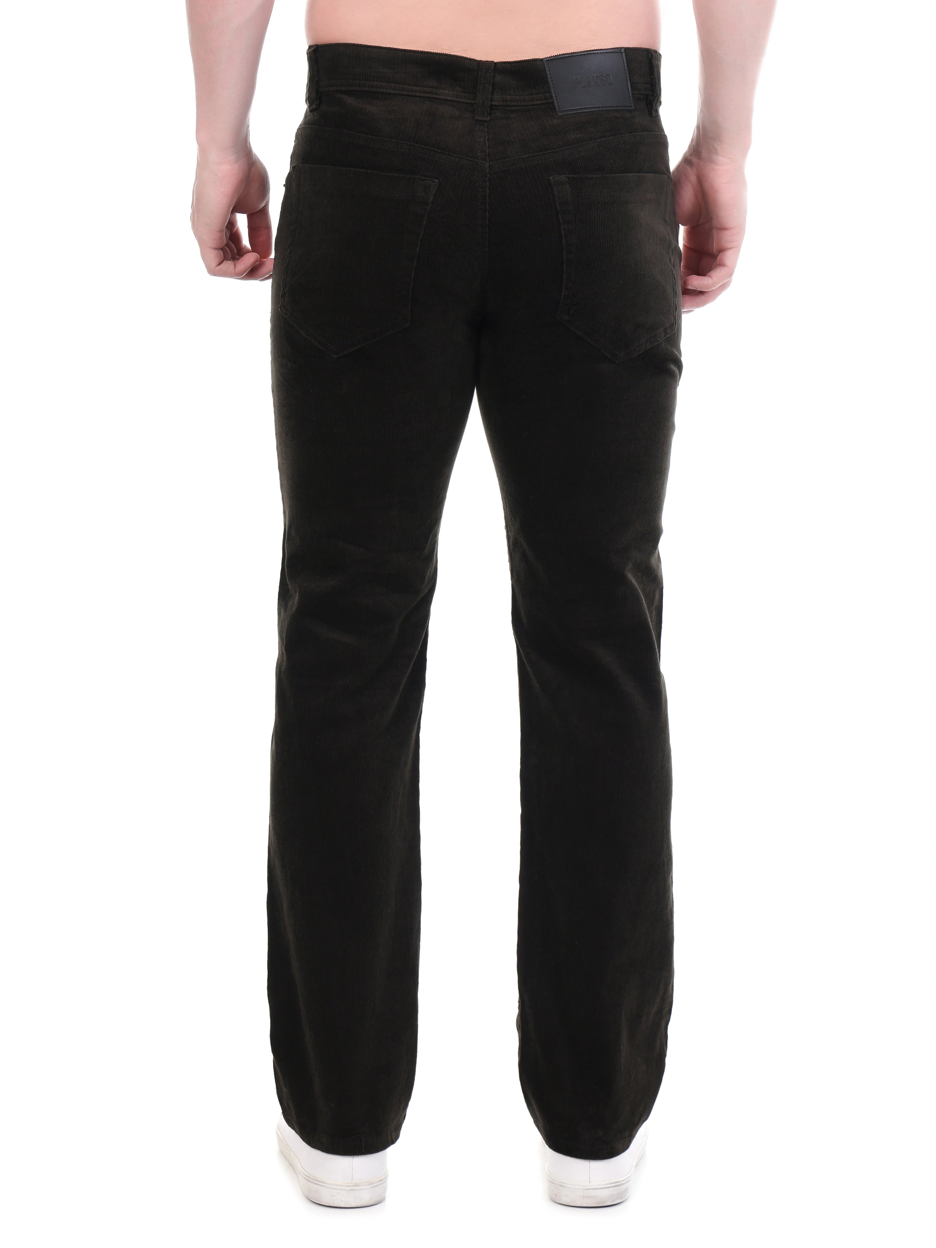 FLAKED Corduroy Relaxed Fit Stretchable Jeans – Woodland Olive