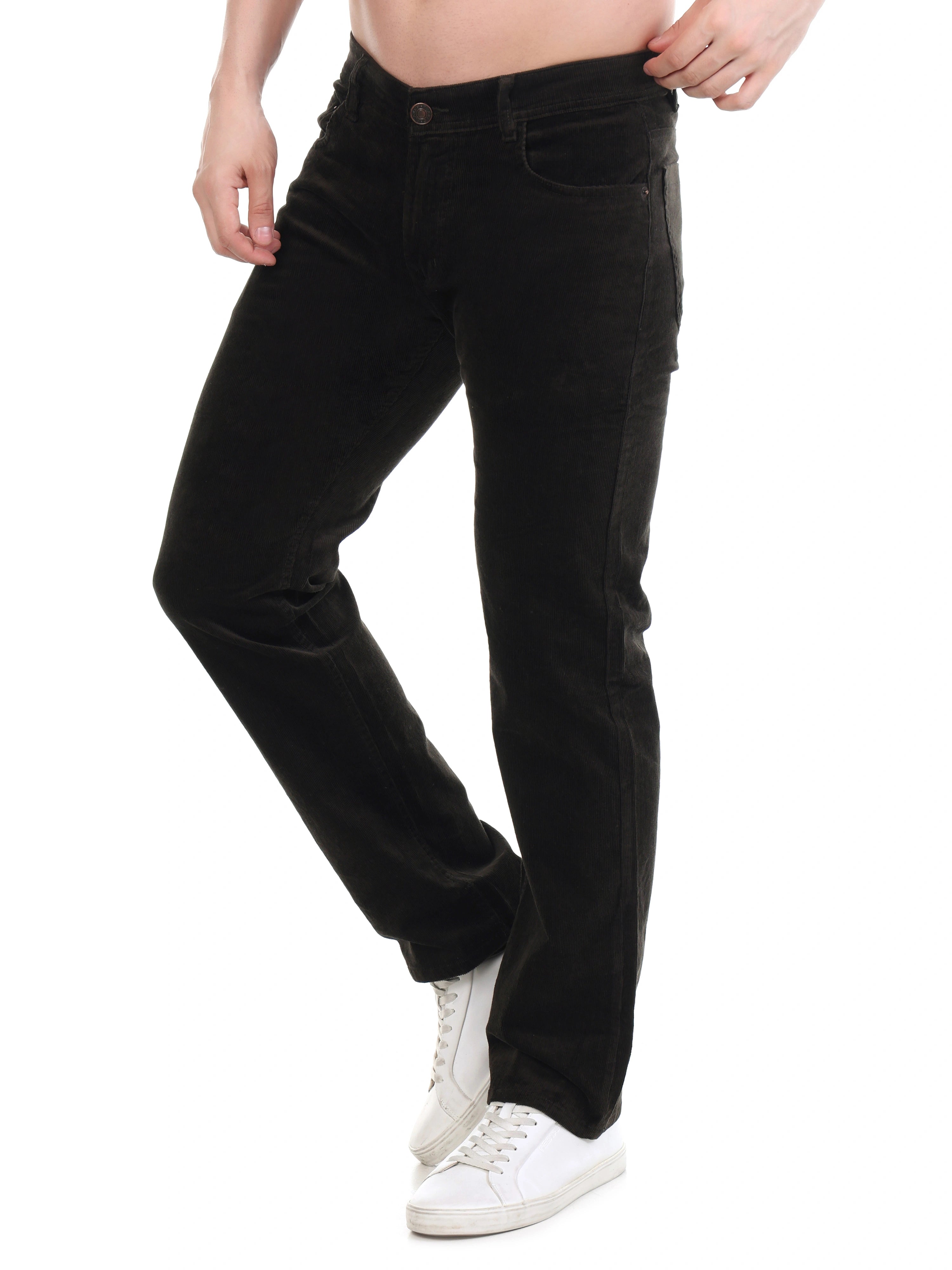 FLAKED Corduroy Relaxed Fit Stretchable Jeans – Woodland Olive