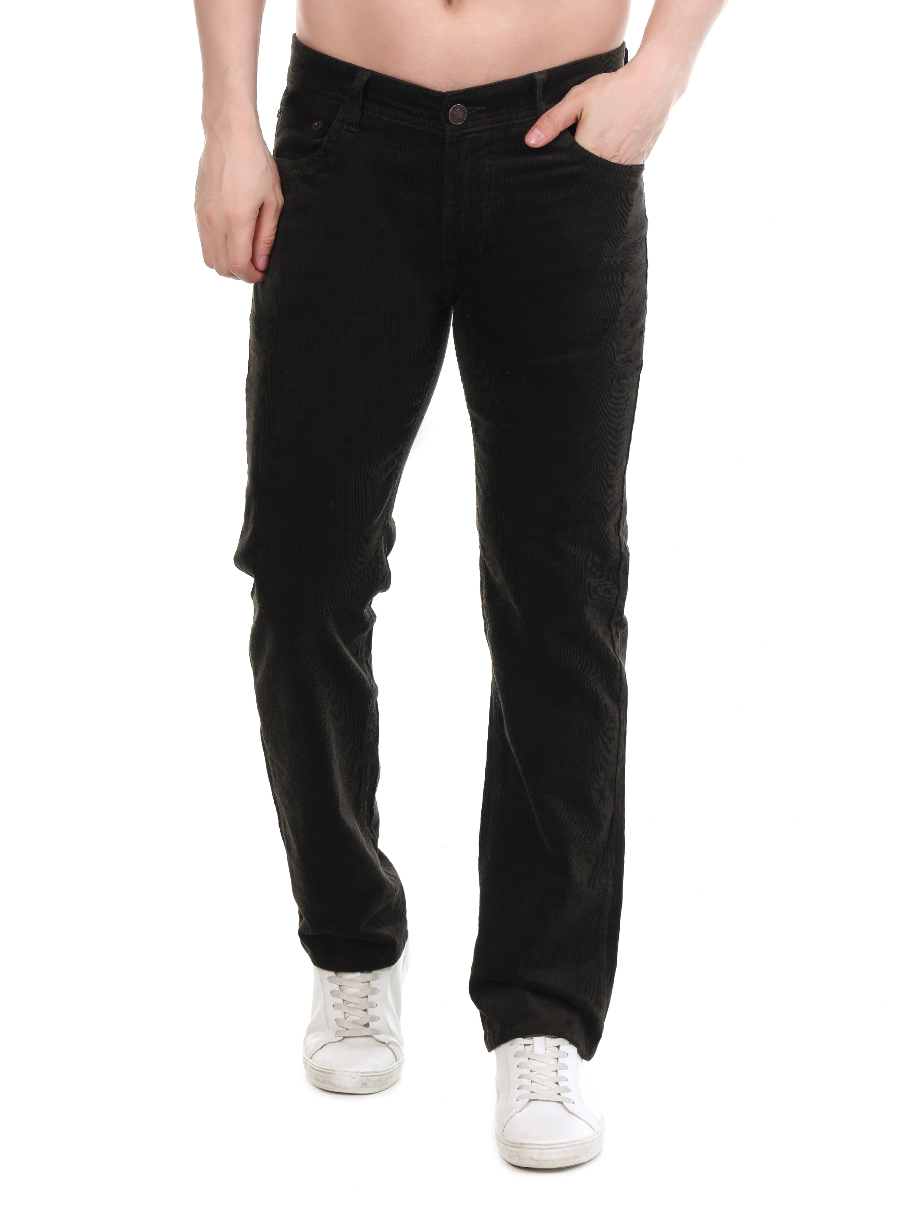 FLAKED Corduroy Relaxed Fit Stretchable Jeans – Woodland Olive