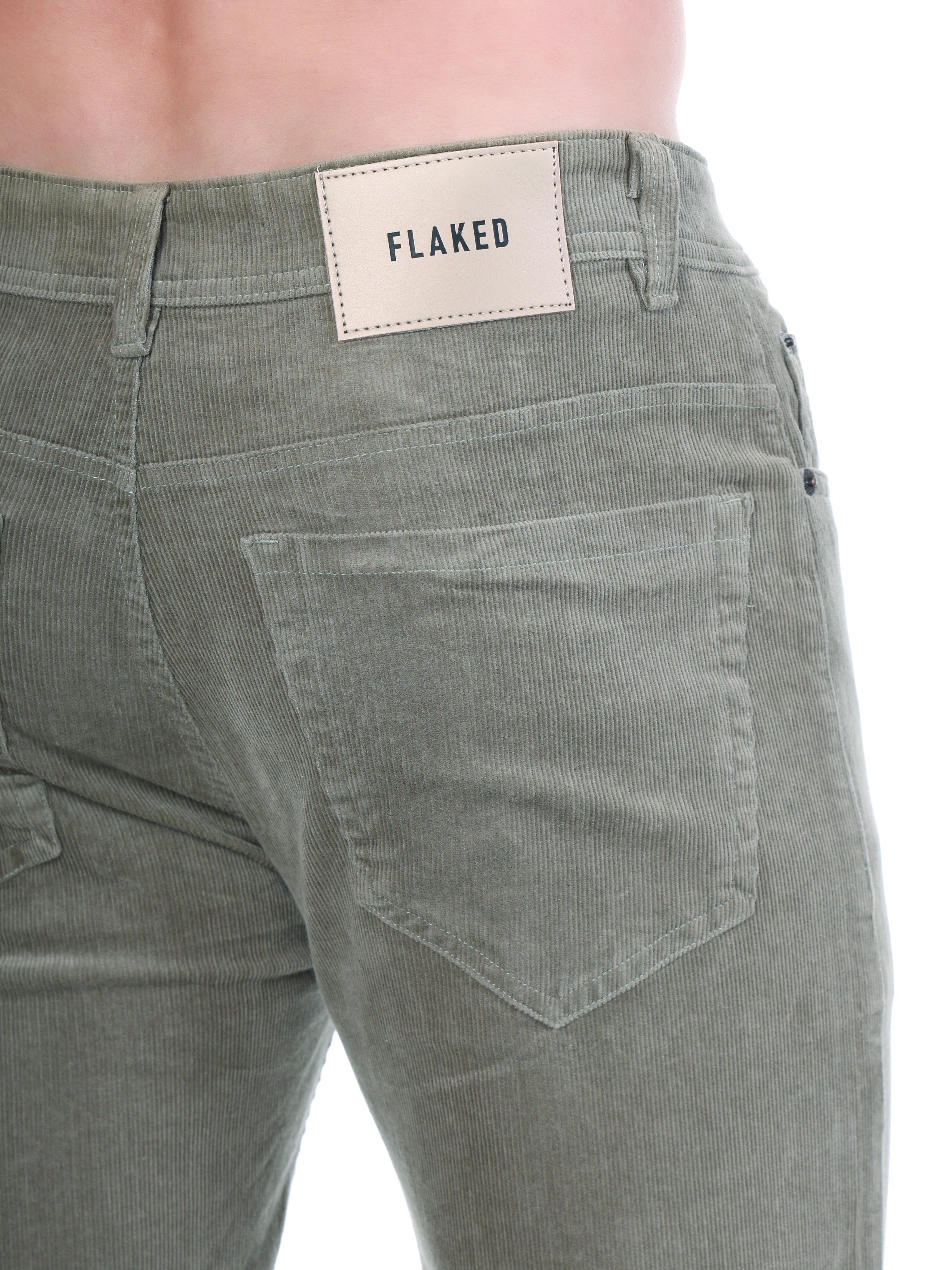 FLAKED Corduroy Straight Fit Stretchable Jeans– Ash Grey