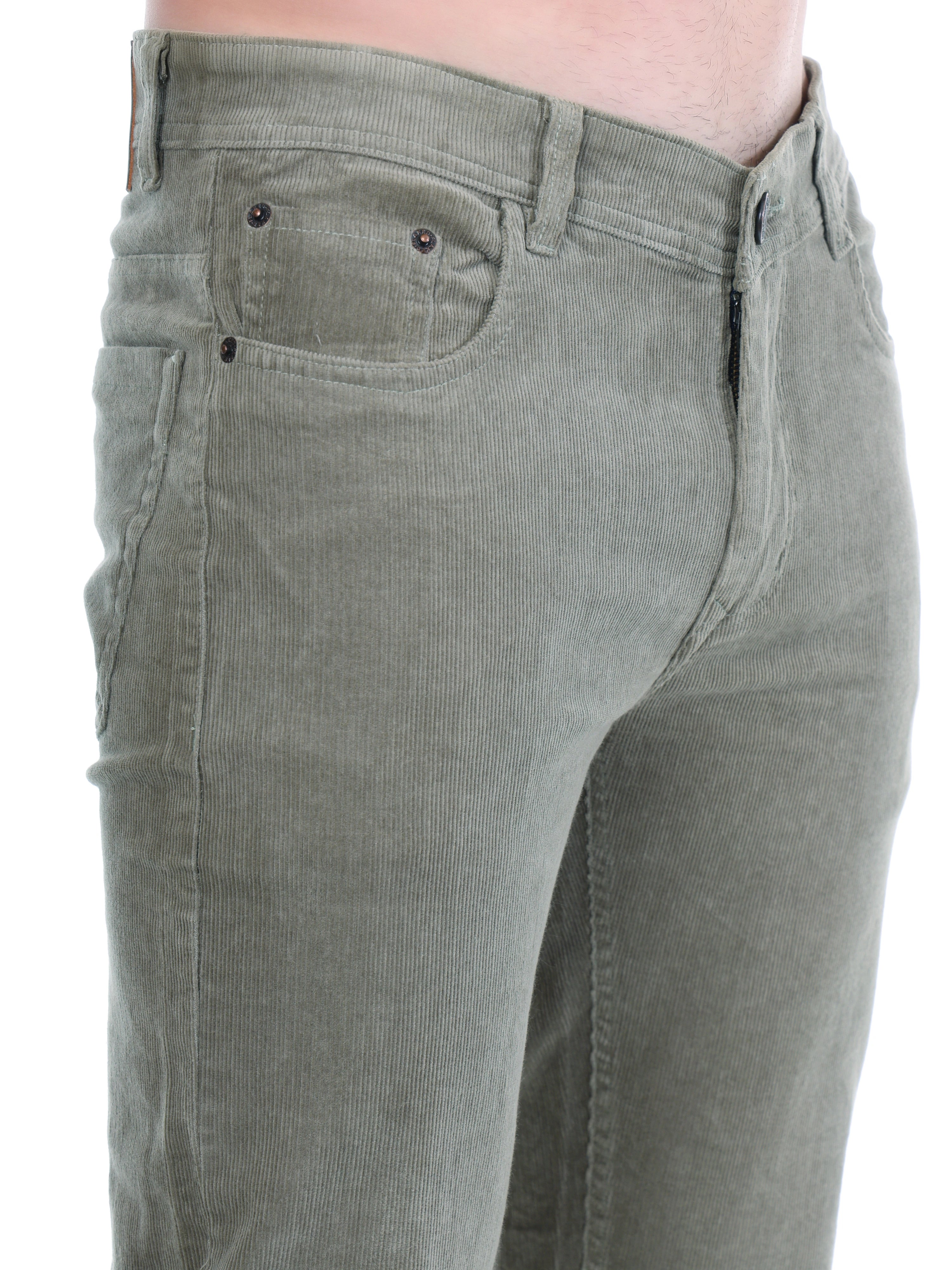 FLAKED Corduroy Straight Fit Stretchable Jeans– Ash Grey