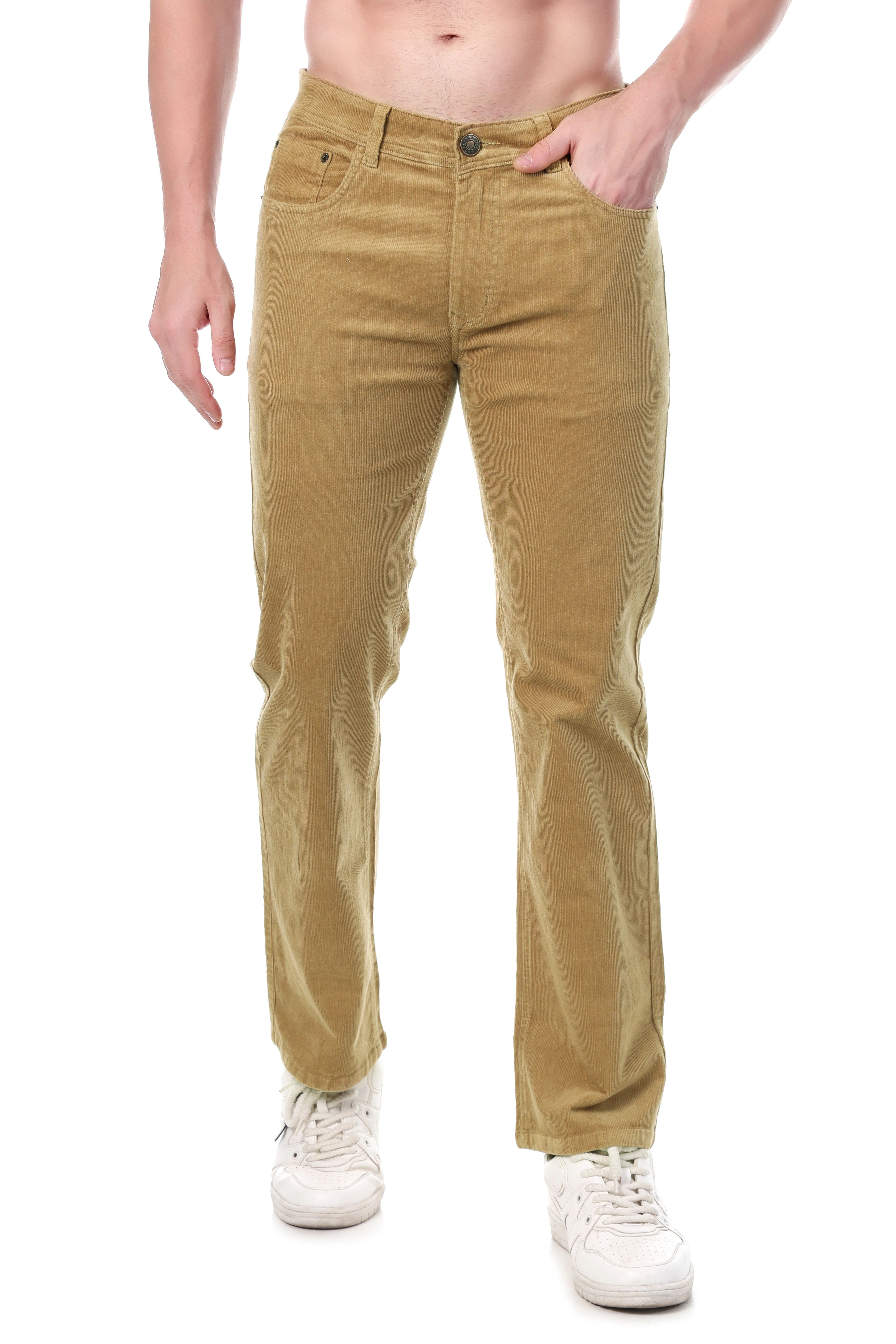 FLAKED Corduroy Straight Fit Stretchable Jeans - Caramel Tan