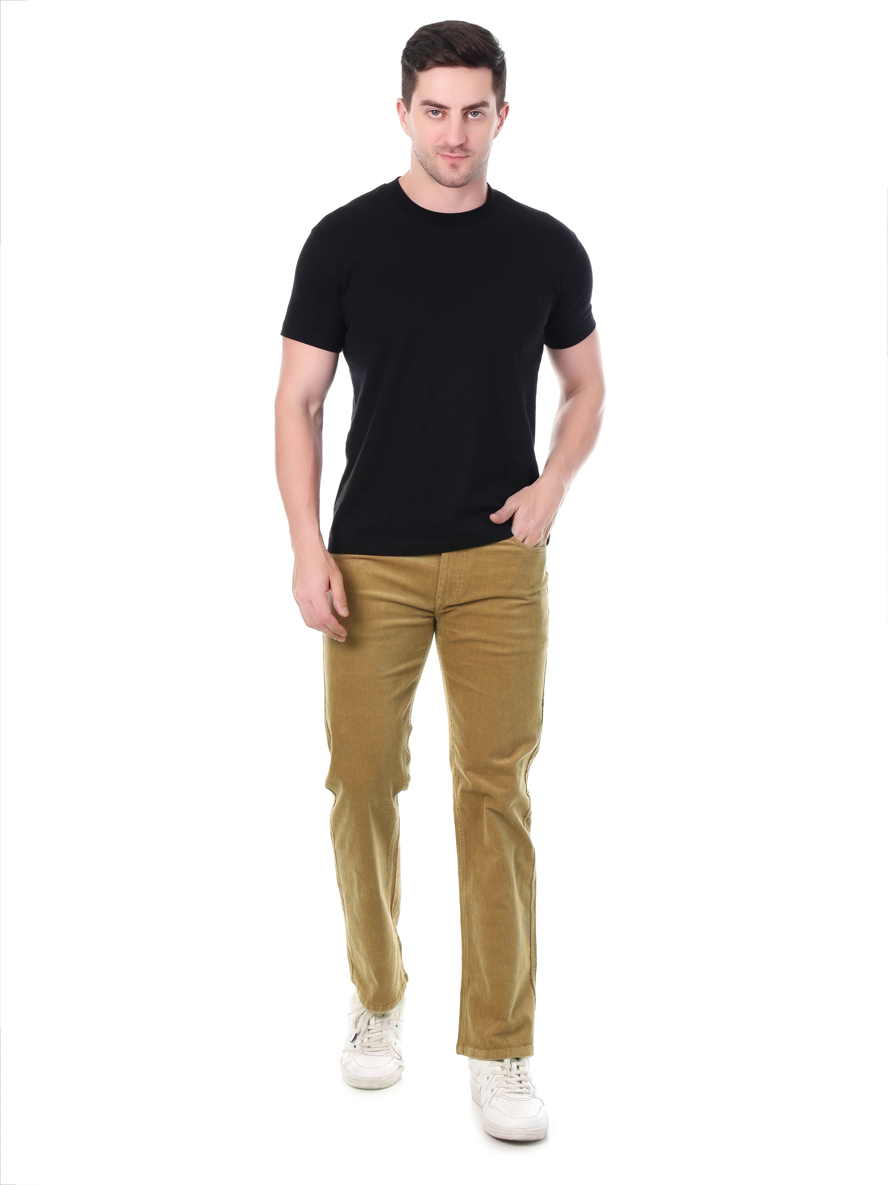 FLAKED Corduroy Straight Fit Stretchable Jeans - Caramel Tan
