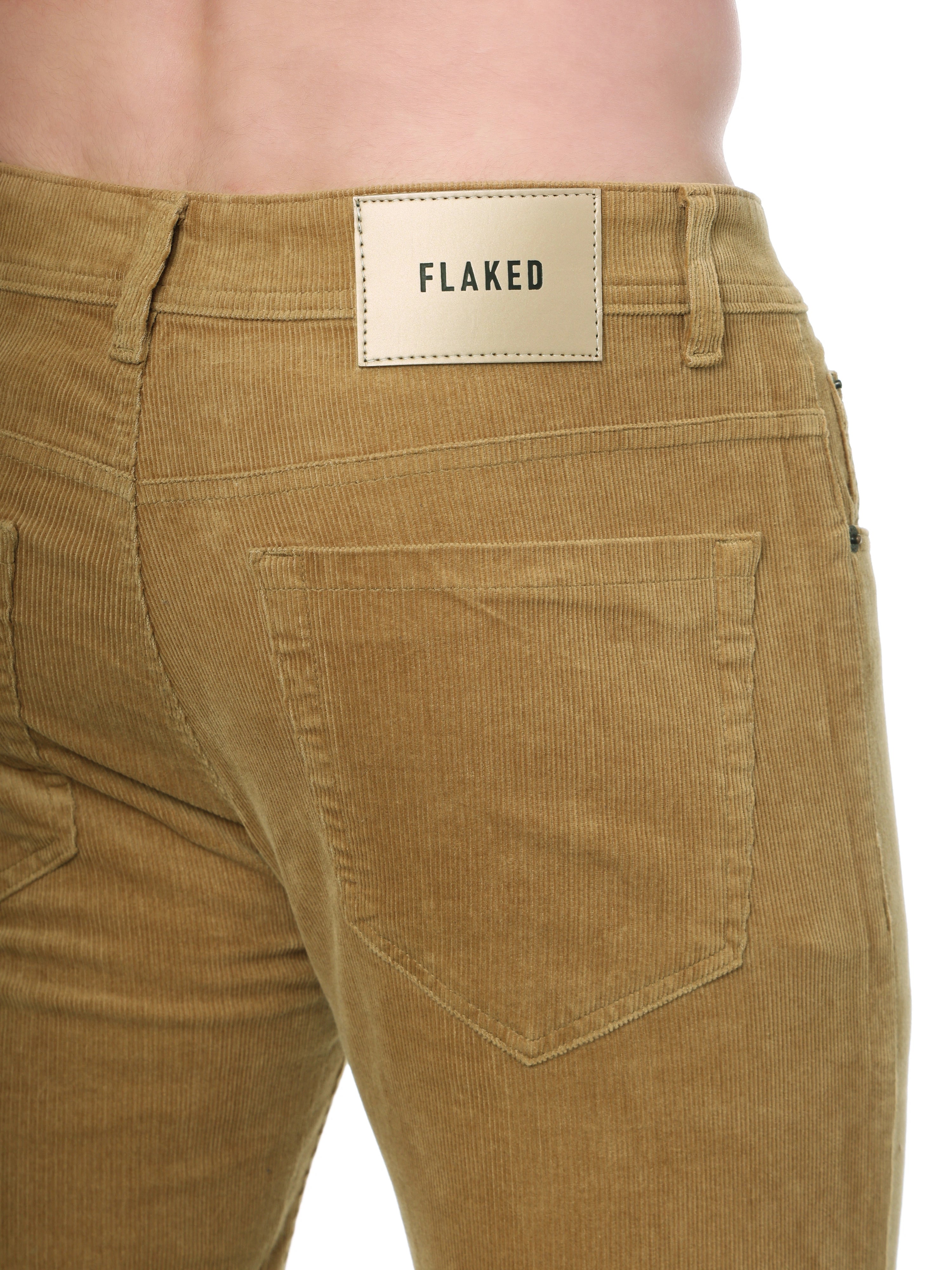 FLAKED Corduroy Straight Fit Stretchable Jeans - Caramel Tan