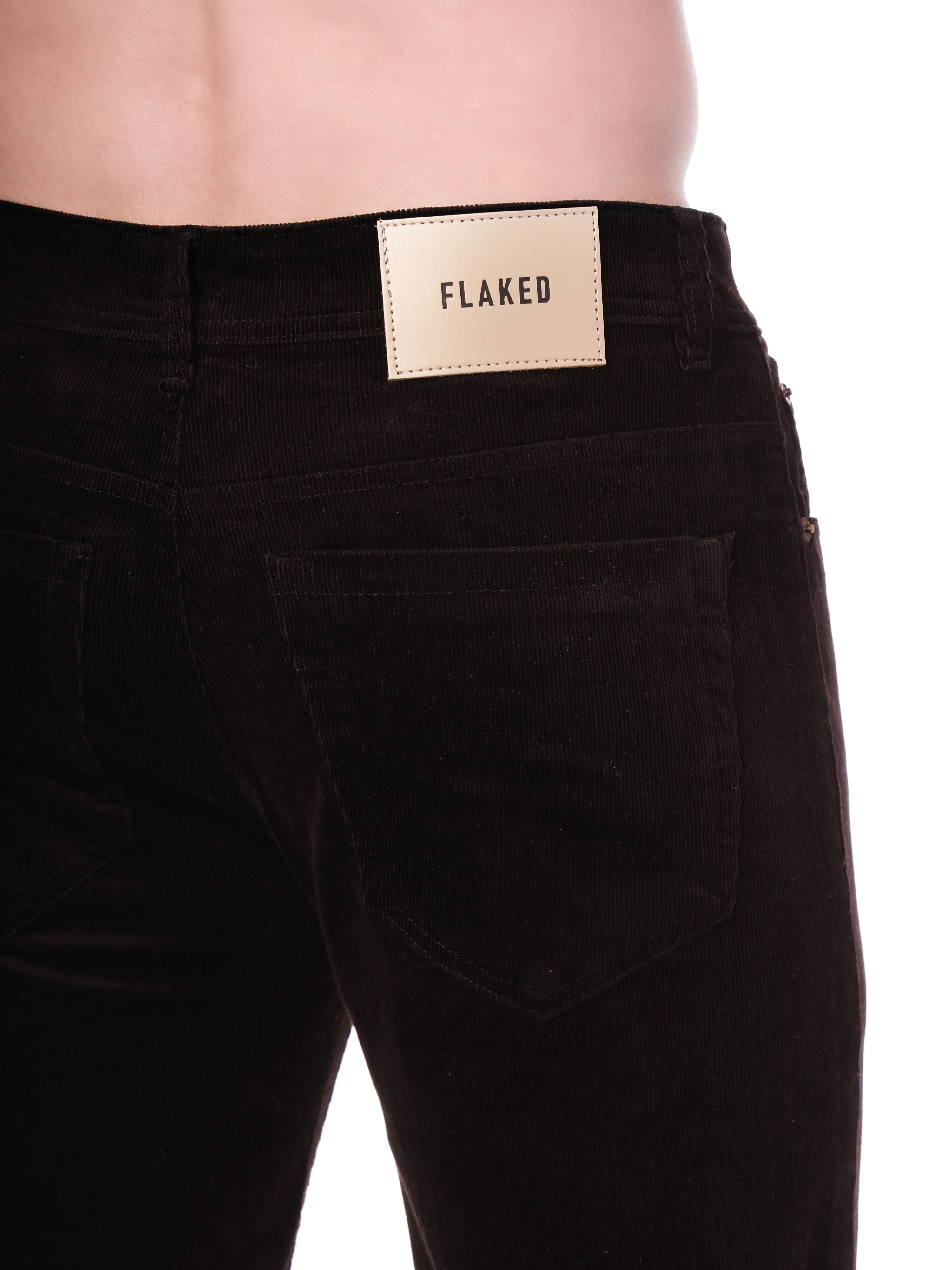 FLAKED Corduroy Straight Fit Stretchable Jeans - Dark Roast