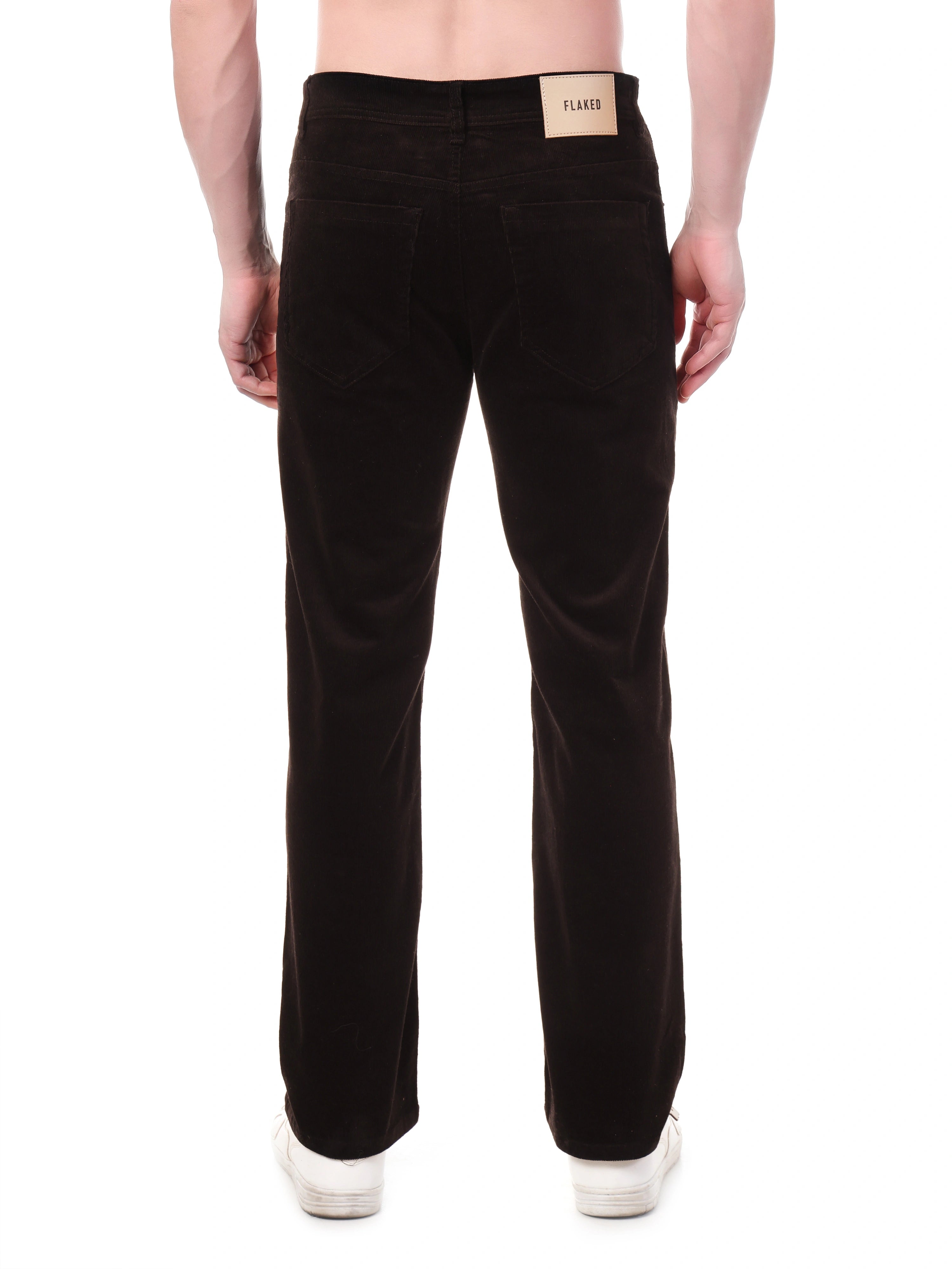 FLAKED Corduroy Straight Fit Stretchable Jeans - Dark Roast