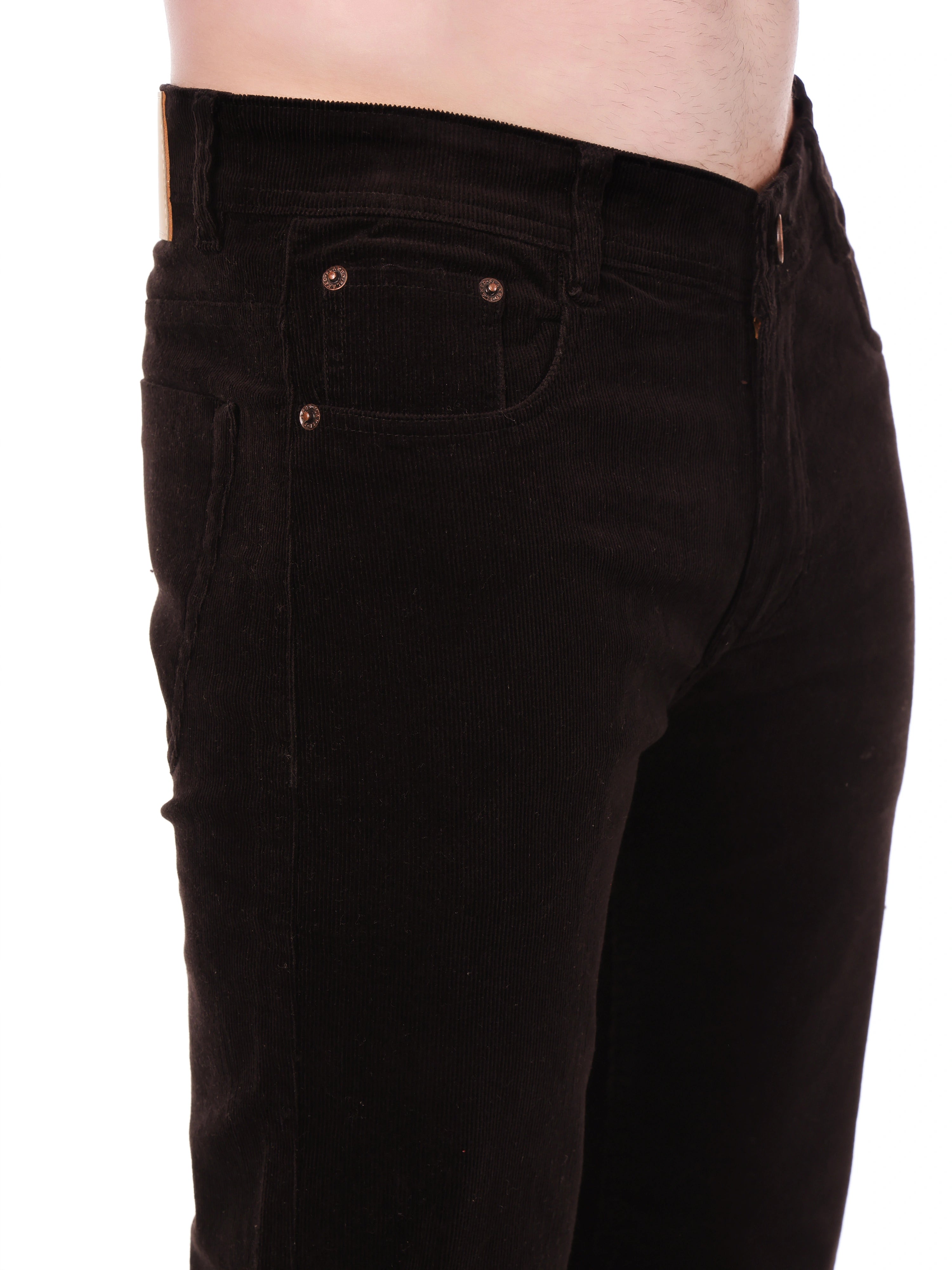 FLAKED Corduroy Straight Fit Stretchable Jeans - Dark Roast