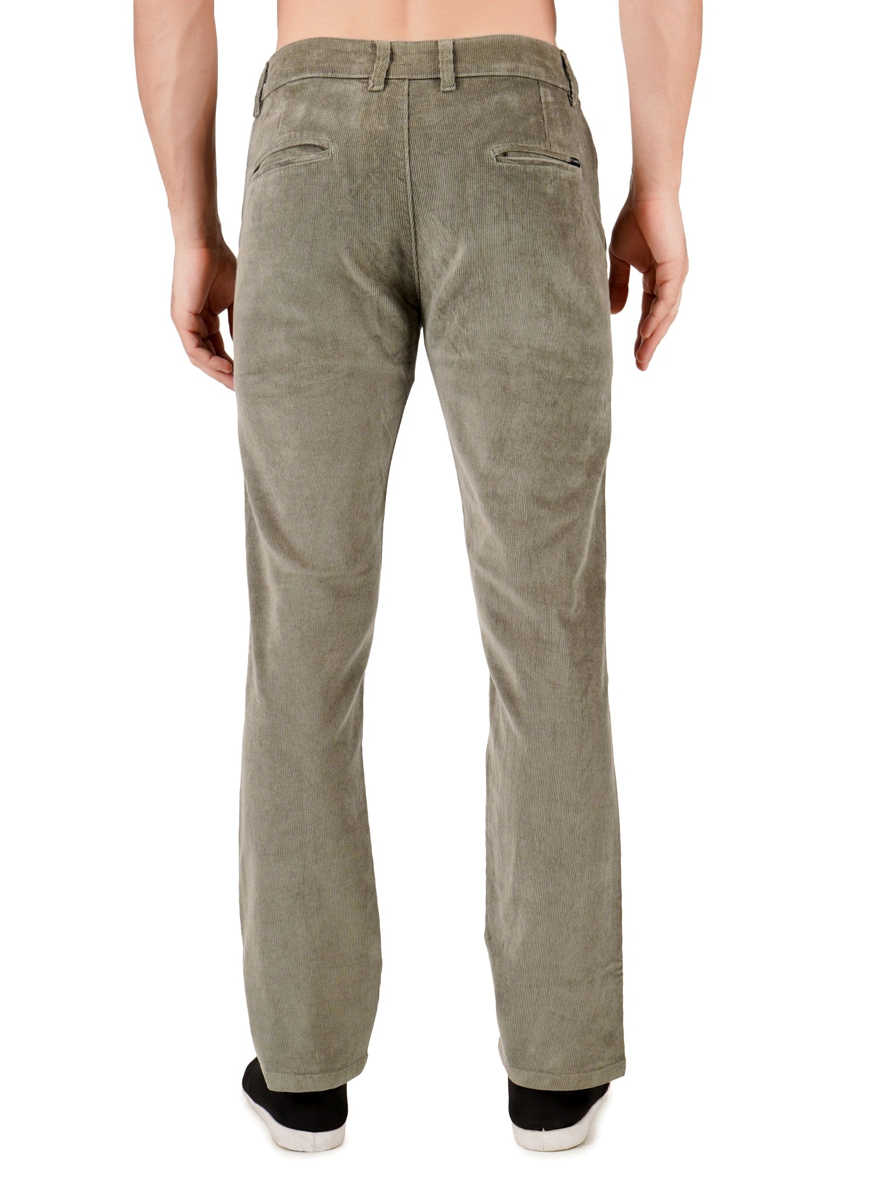 Corduroy Regular Fit Stretchable Trouser – Ash Grey
