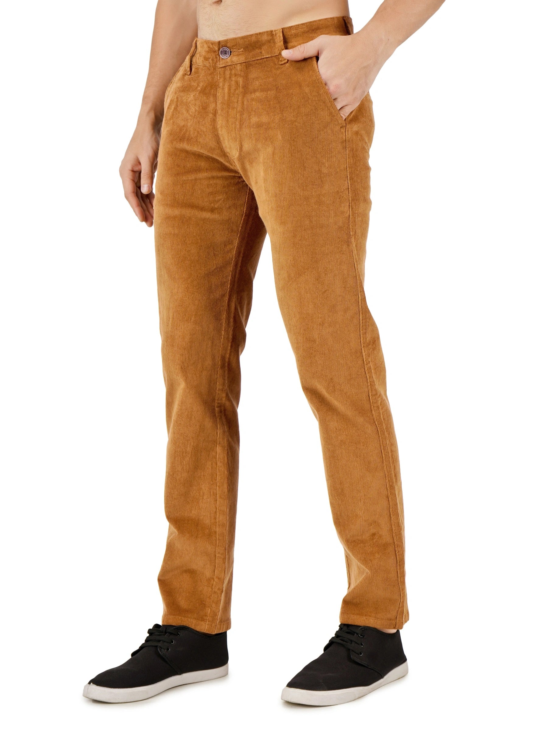 Corduroy Regular Fit Stretchable Trouser – Bronze Tan