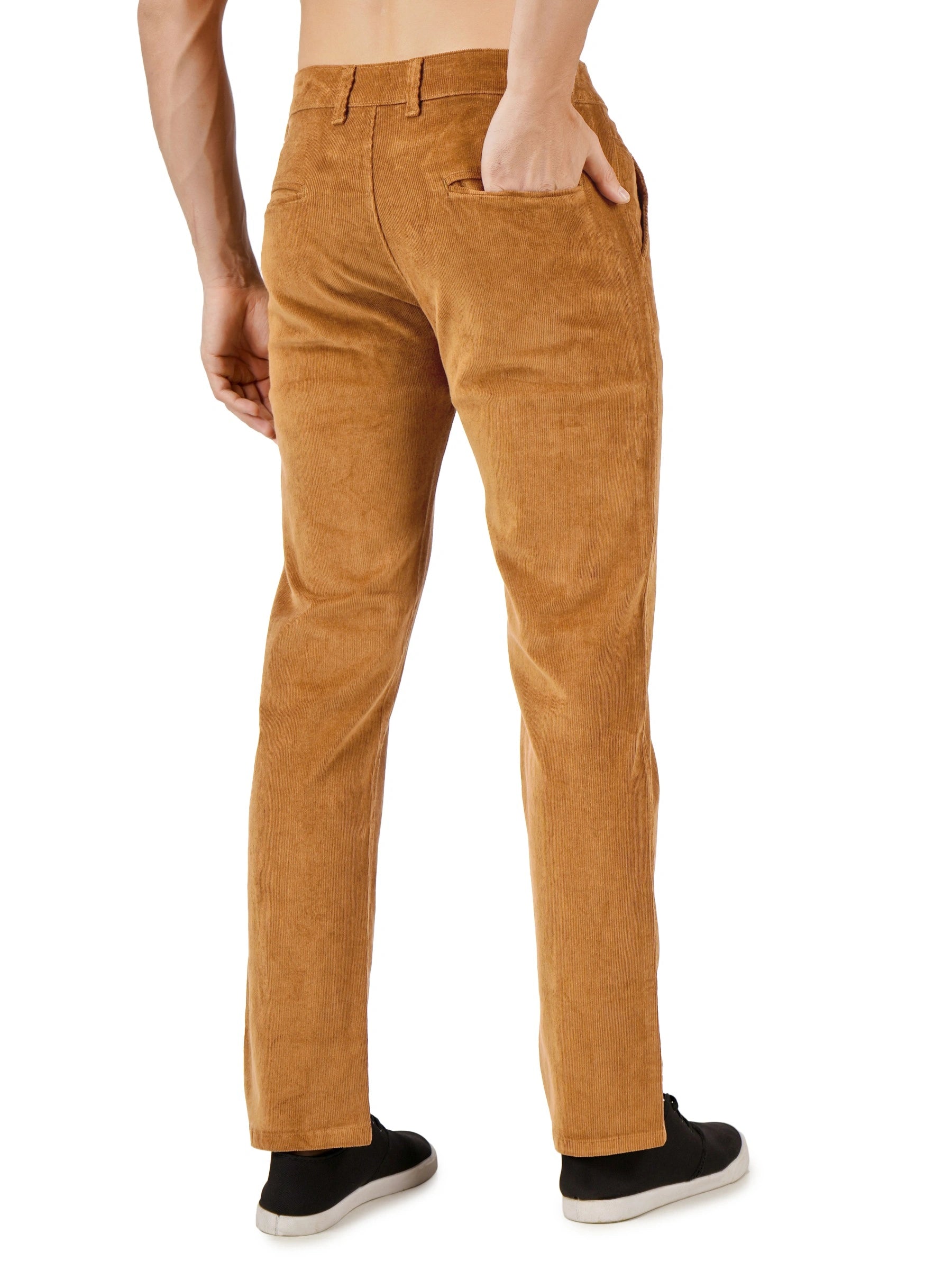 Corduroy Regular Fit Stretchable Trouser – Bronze Tan