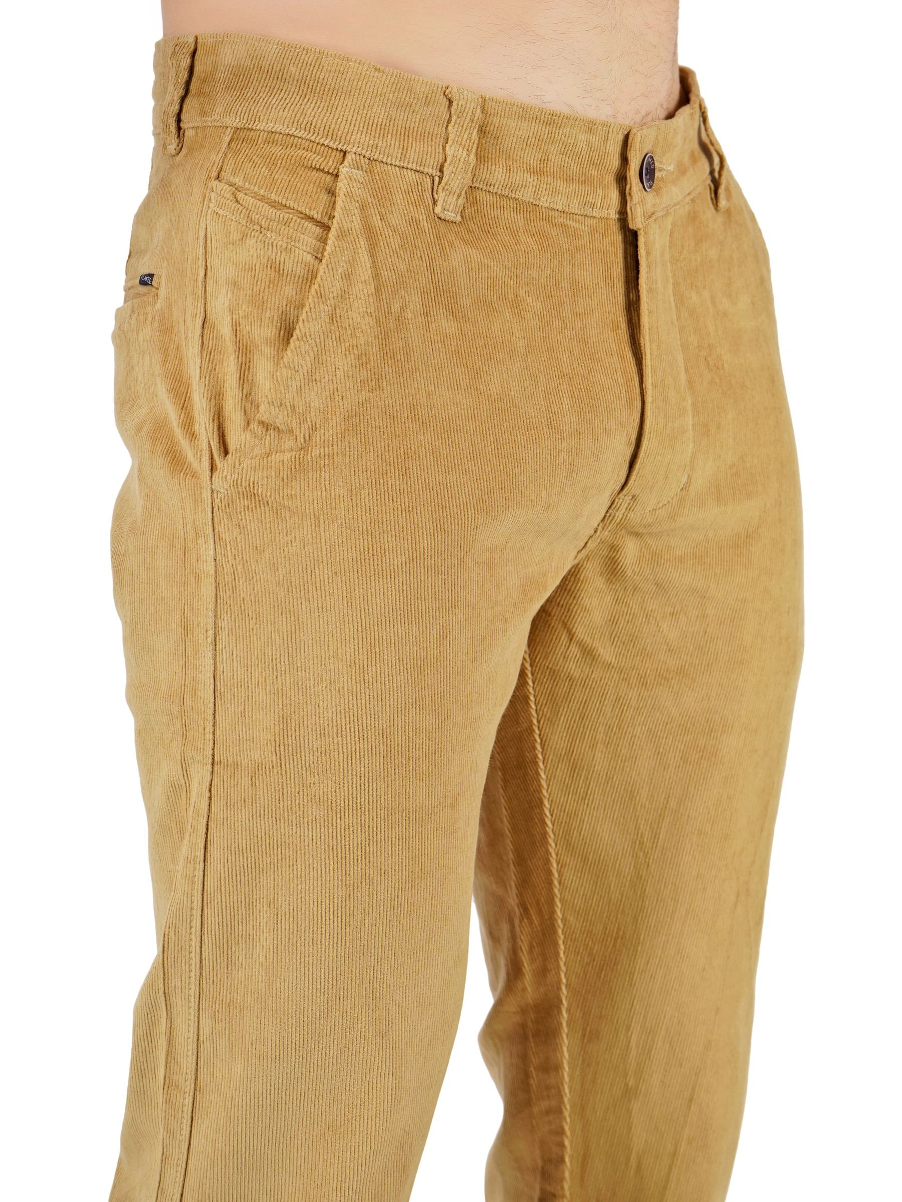 Corduroy Regular Fit Stretchable Trouser – Caramel Tan