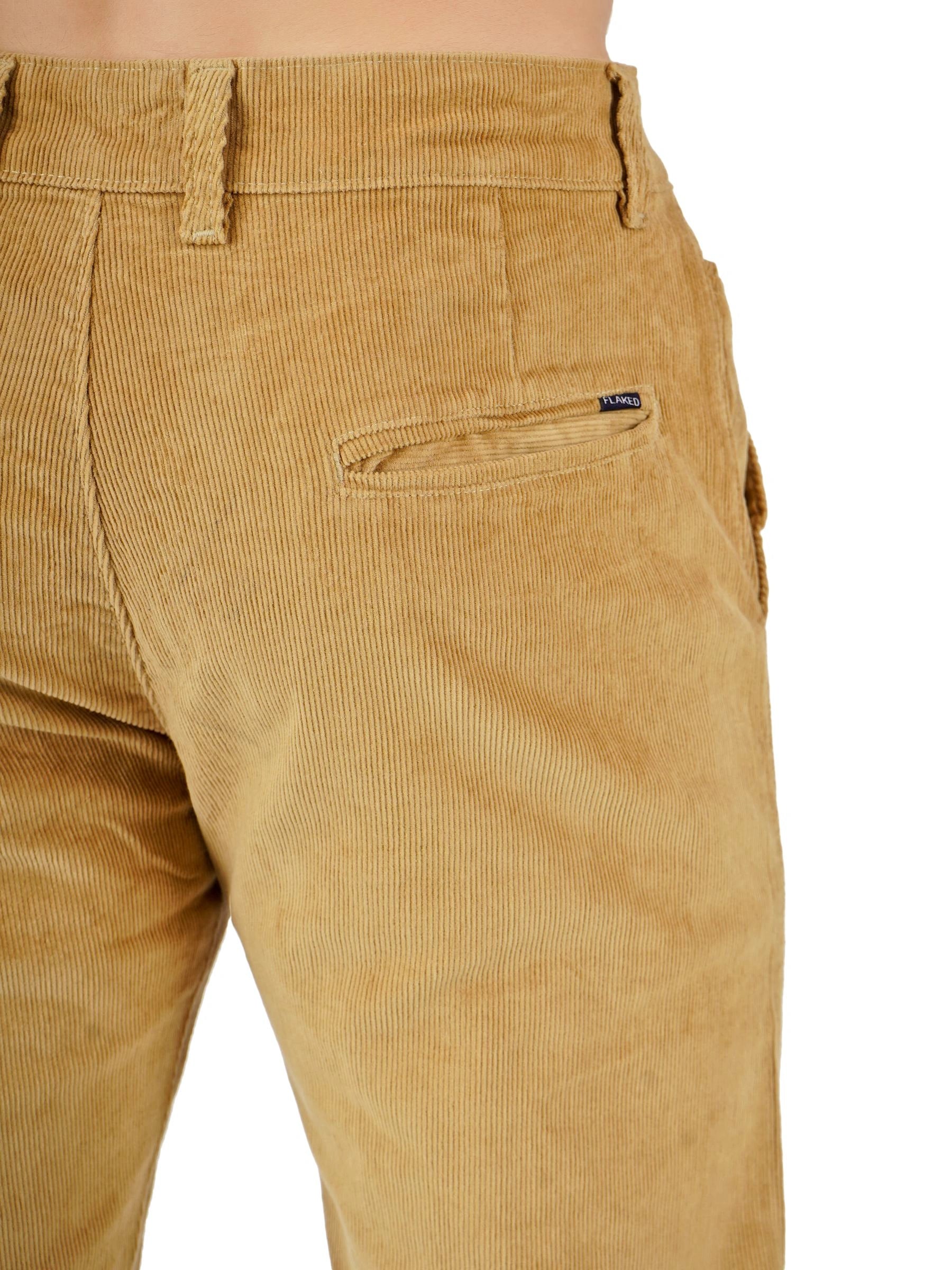 Corduroy Regular Fit Stretchable Trouser – Caramel Tan
