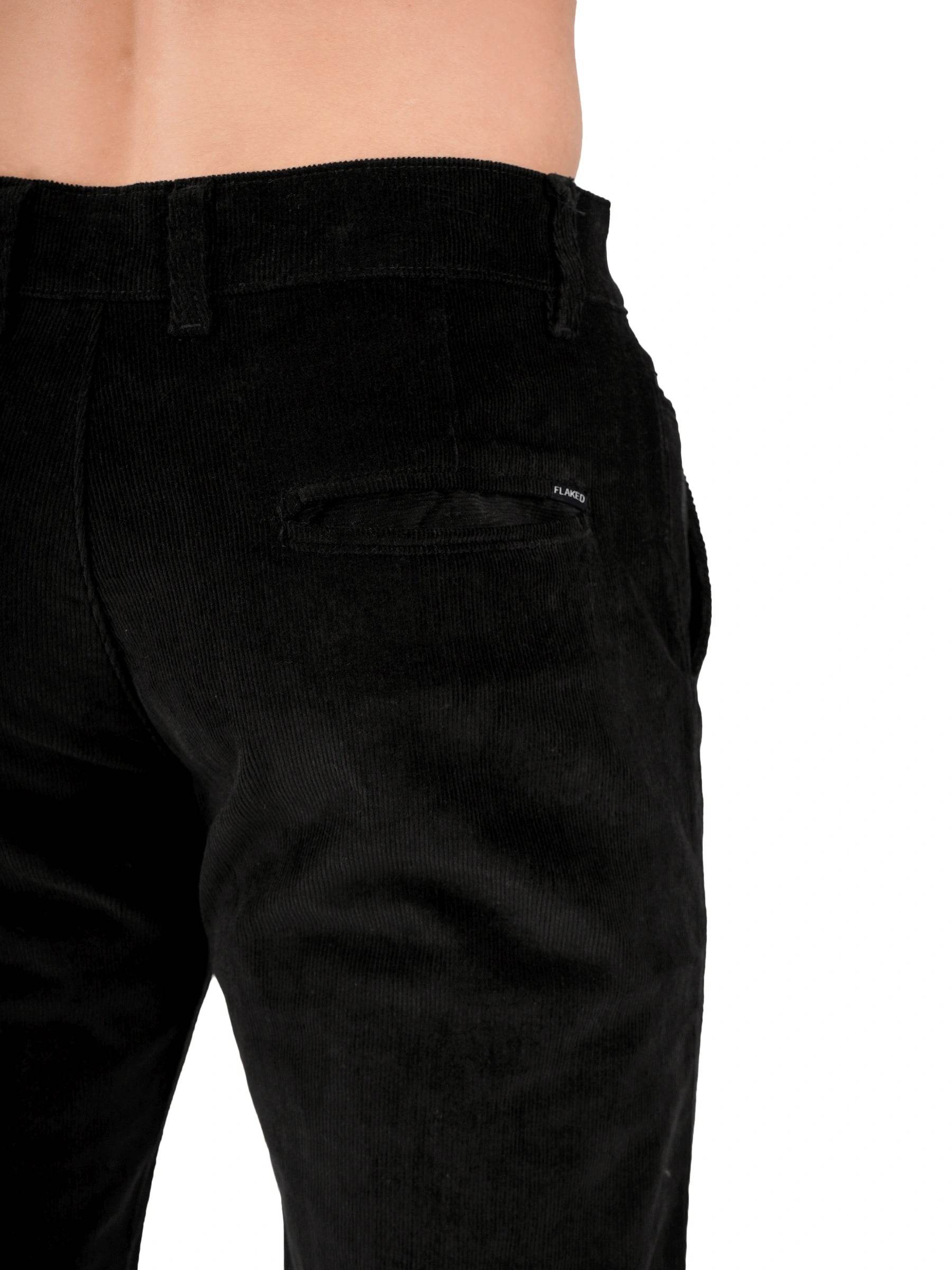 Corduroy Regular Fit Stretchable Trouser – Carbon Black - Flaked