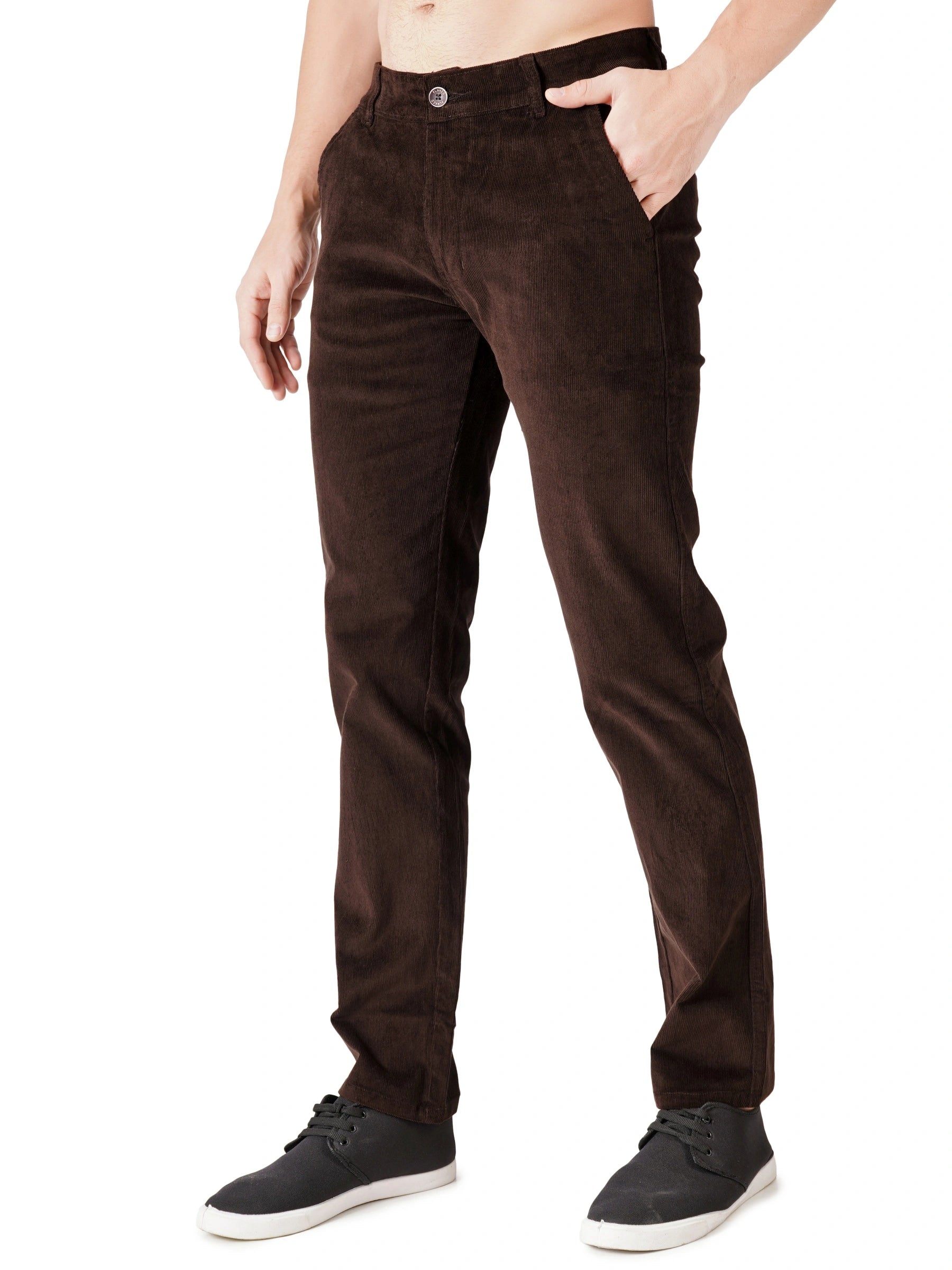 Corduroy Regular Fit Stretchable Trouser – Dark Roast