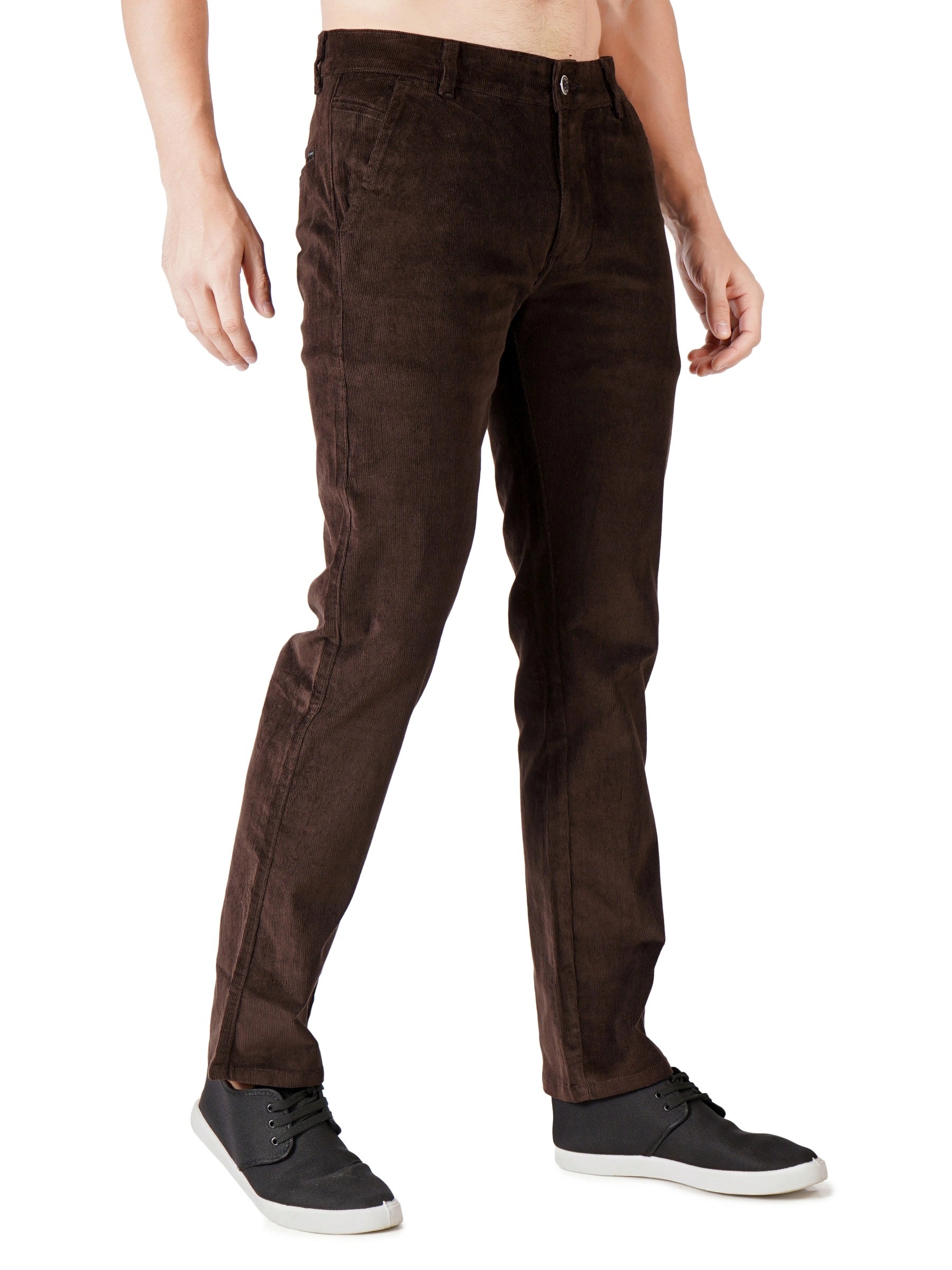 Corduroy Regular Fit Stretchable Trouser – Dark Roast