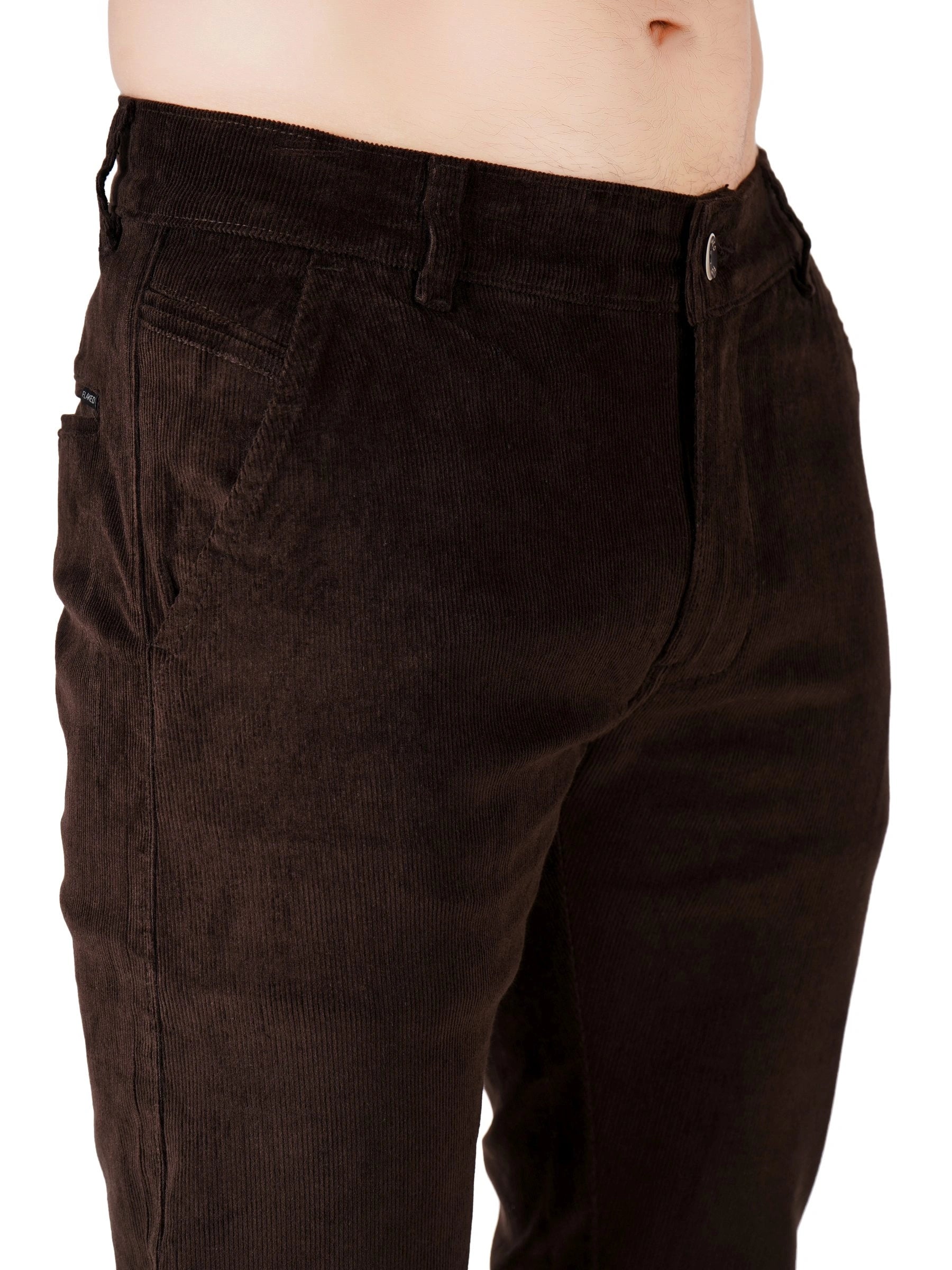 Corduroy Regular Fit Stretchable Trouser – Dark Roast