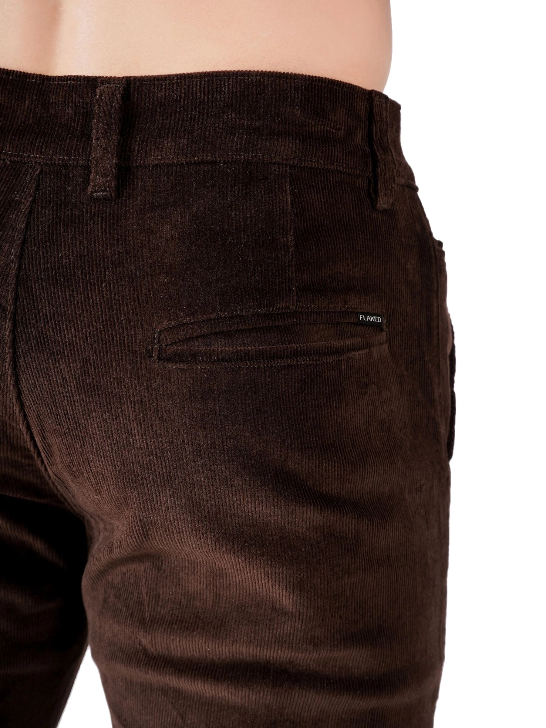 Corduroy Regular Fit Stretchable Trouser – Dark Roast