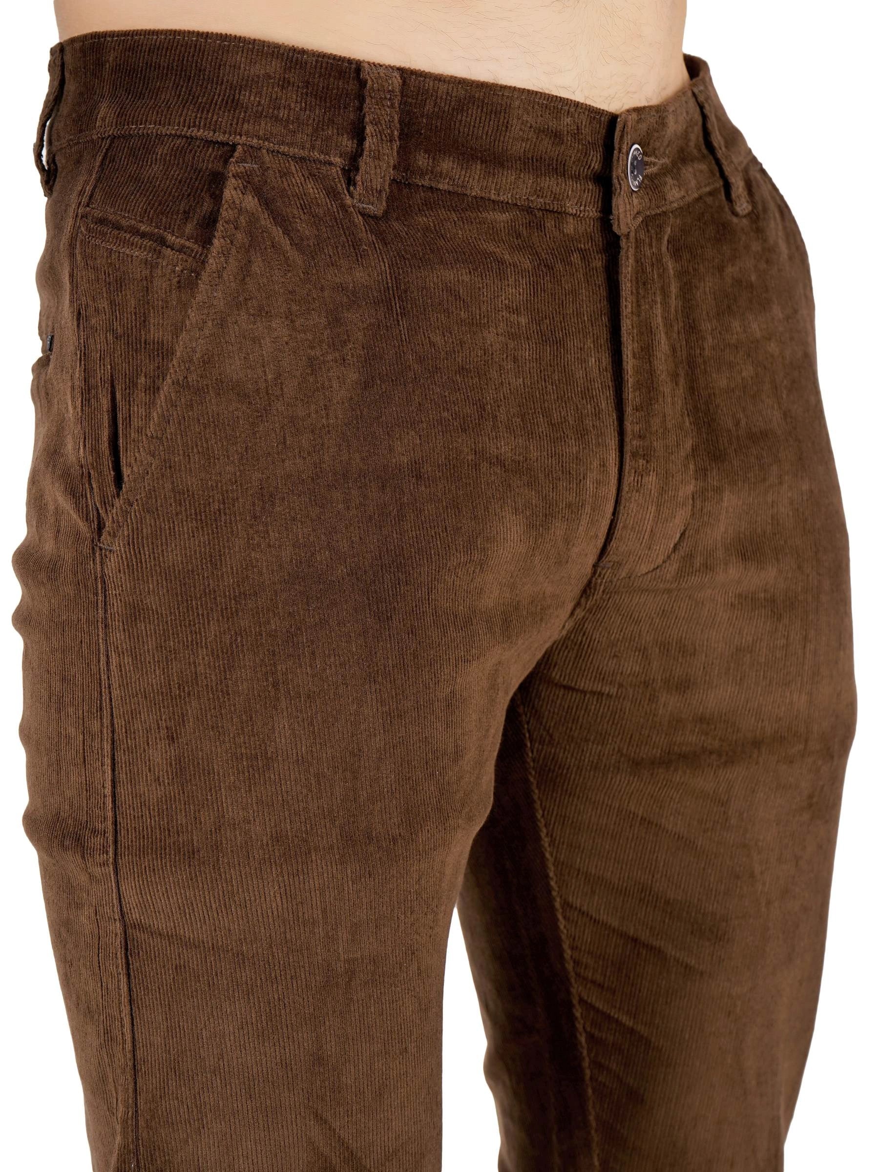 Corduroy Regular Fit Stretchable Trouser – Espresso Brown