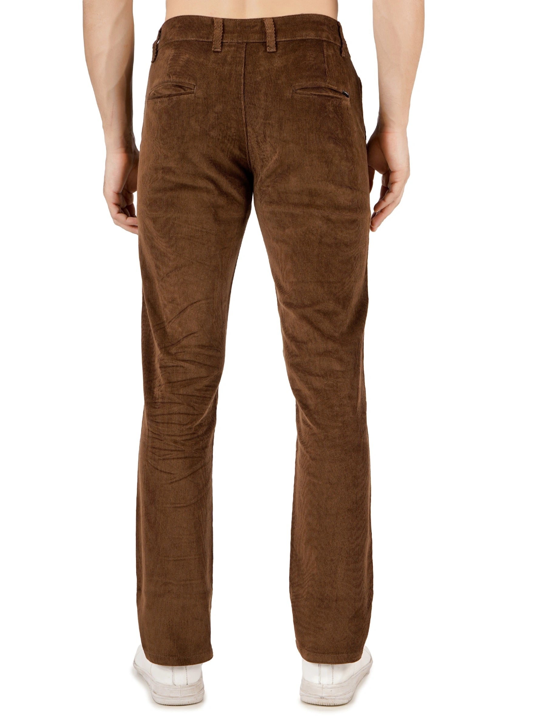 Corduroy Regular Fit Stretchable Trouser – Espresso Brown
