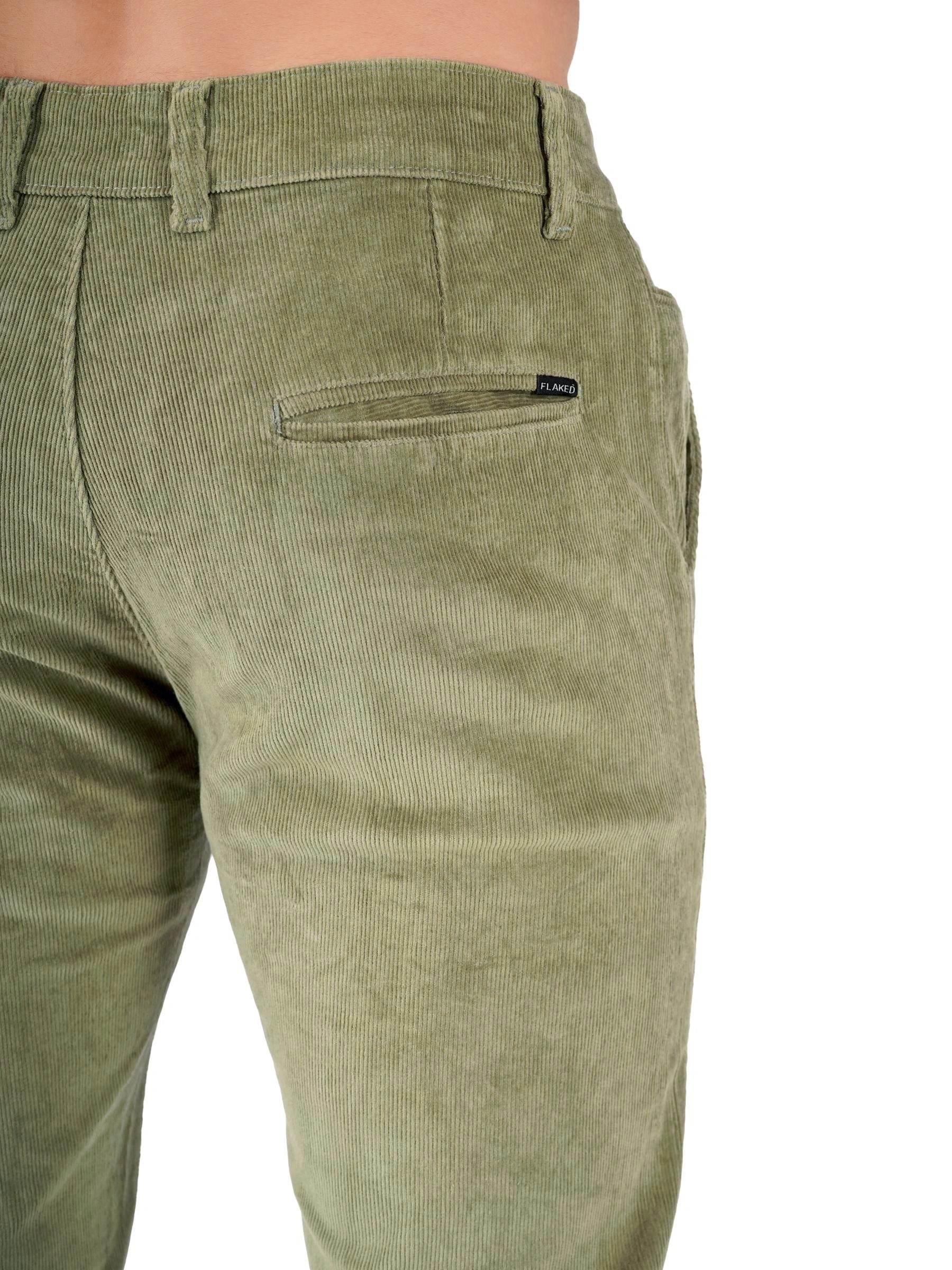 Corduroy Regular Fit Stretchable Trouser – Sage Green - Flaked
