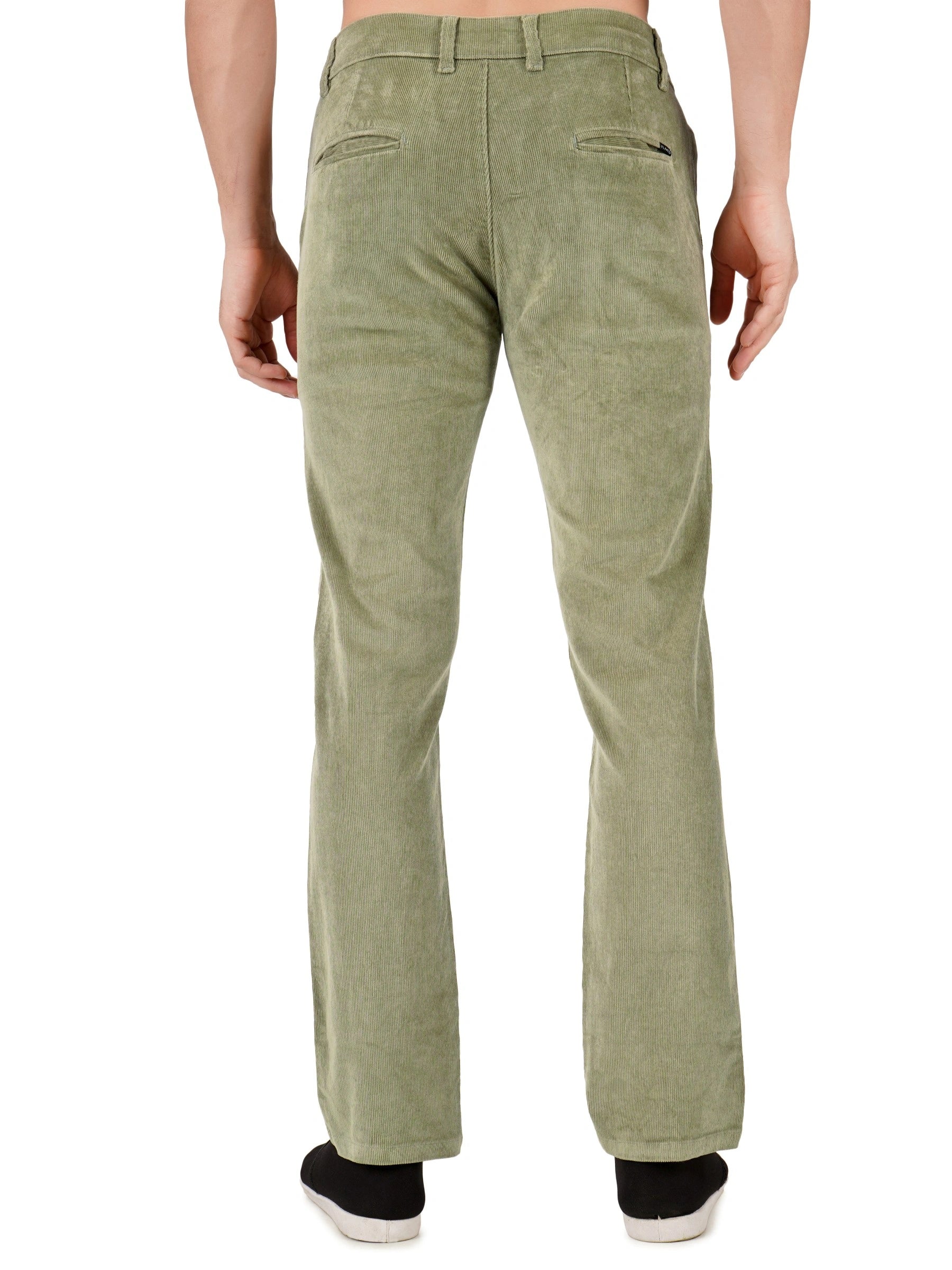 Corduroy Regular Fit Stretchable Trouser – Sage Green