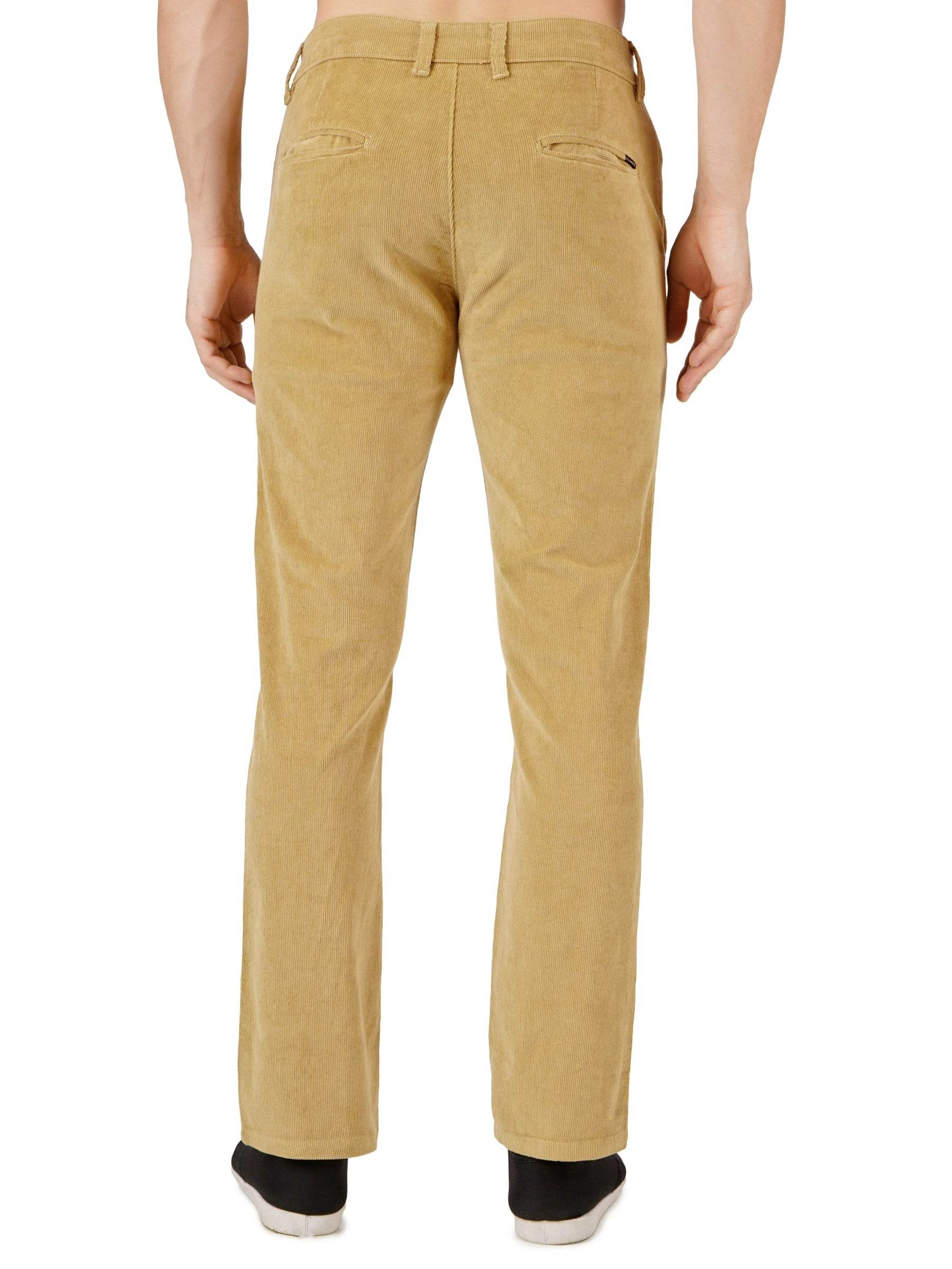 Corduroy Regular Fit Stretchable Trouser – Soft Khaki - Flaked
