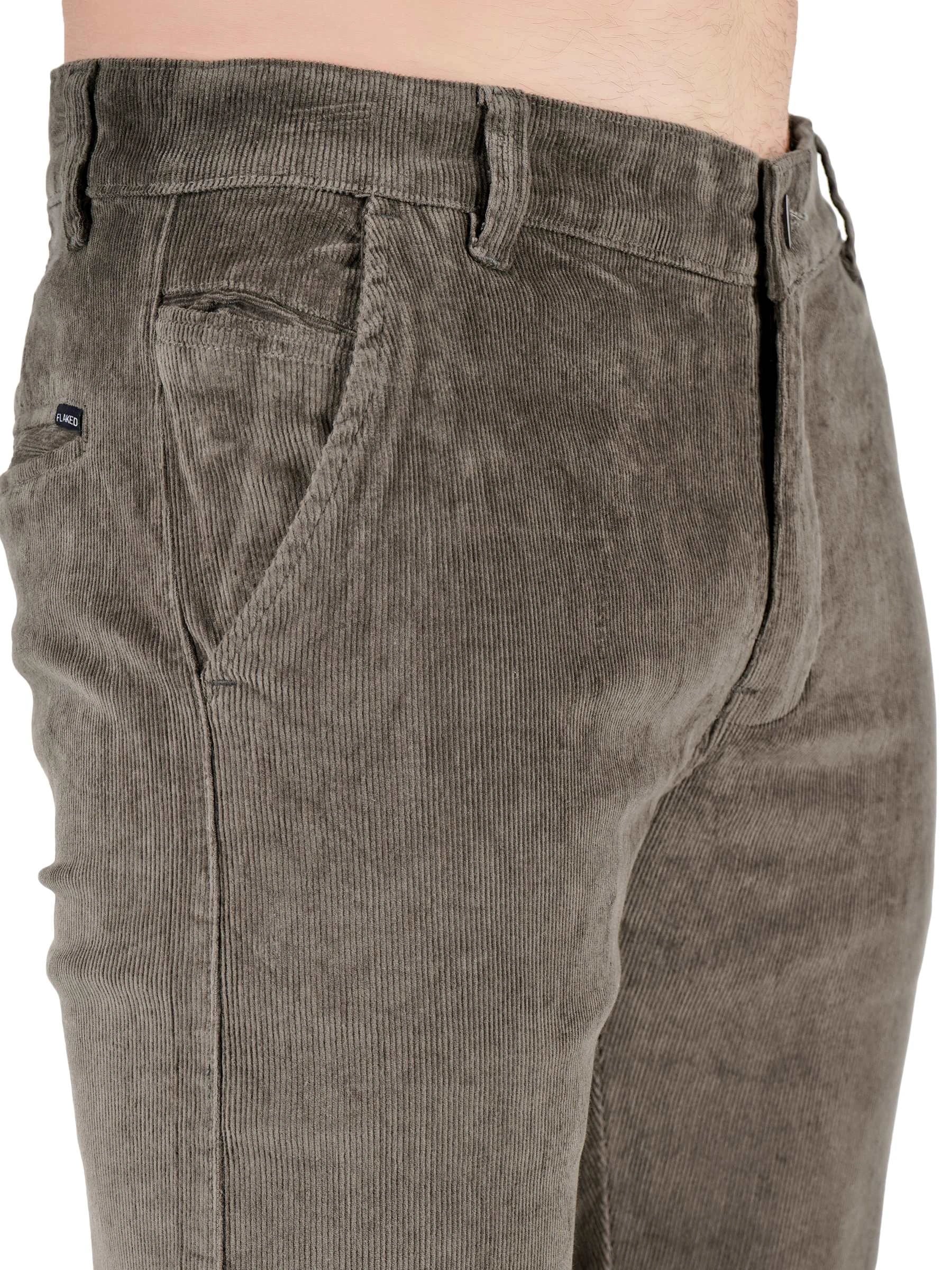 Corduroy Regular Fit Stretchable Trouser – Stone Grey