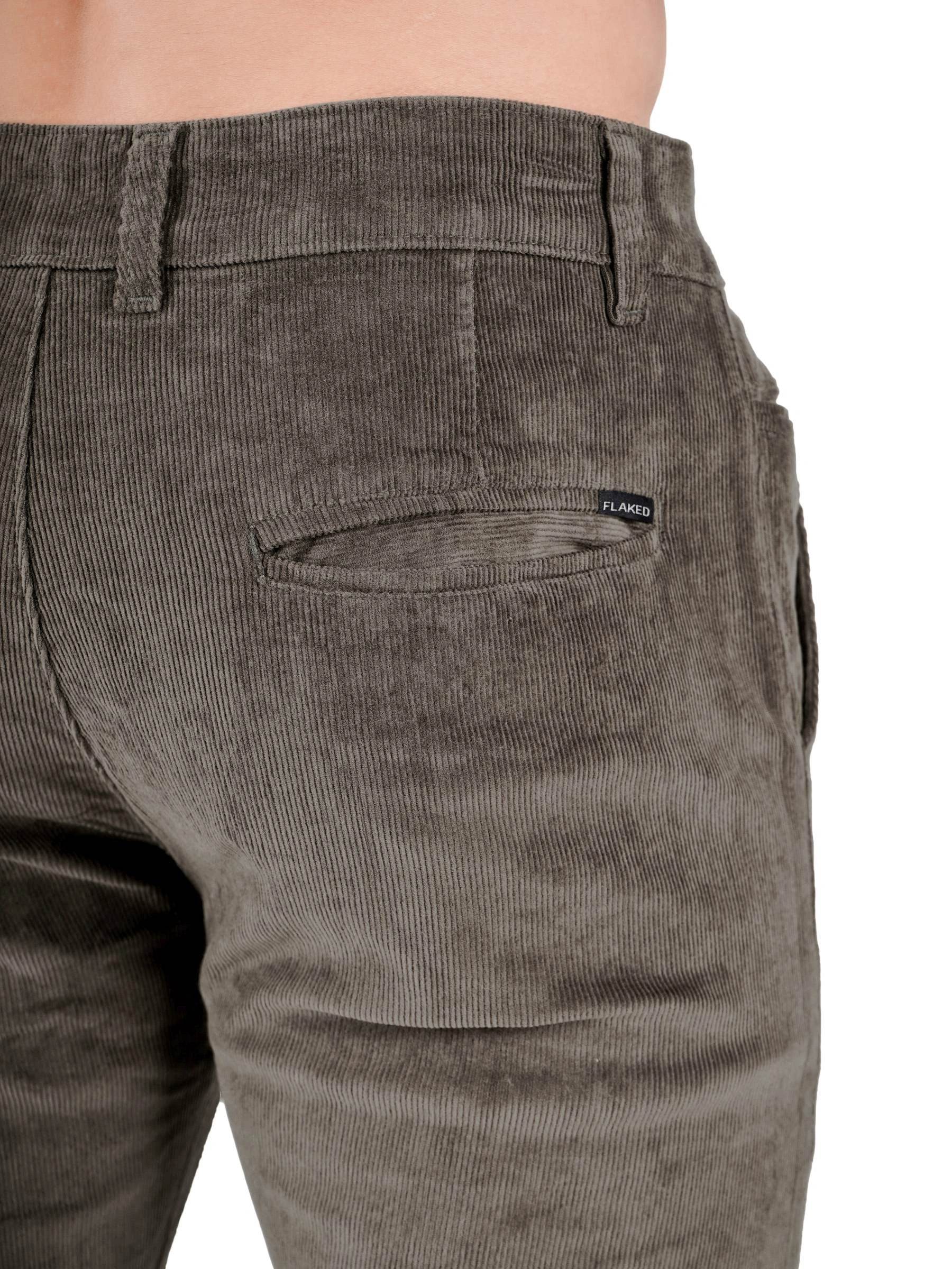 Corduroy Regular Fit Stretchable Trouser – Stone Grey - Flaked